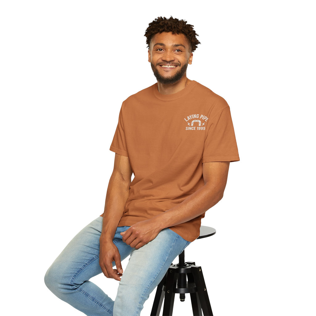 Laying Pipe Since 1995 Graphic Tee | Vintage Plumber Design T-shirt