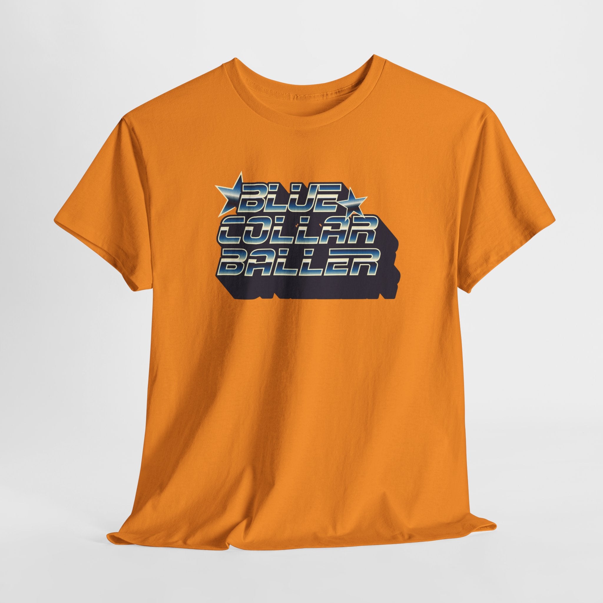 Blue Collar Baller Graphic T-Shirt | Retro 3D Text Workwear Tee