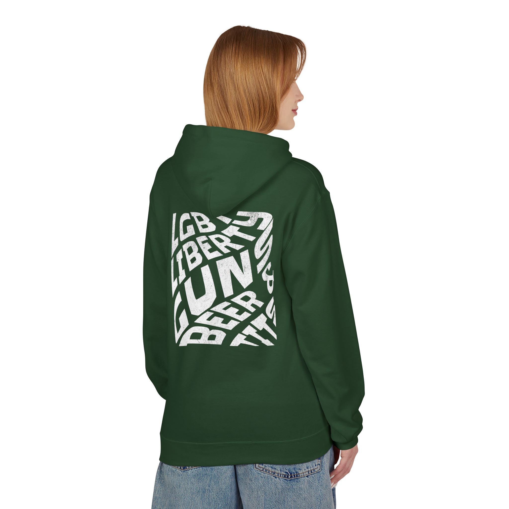 LGBT Ally Graphic Hoodie | "Liberty, Guns, Beer, & T***" Pullover Hooded Sweatshirt