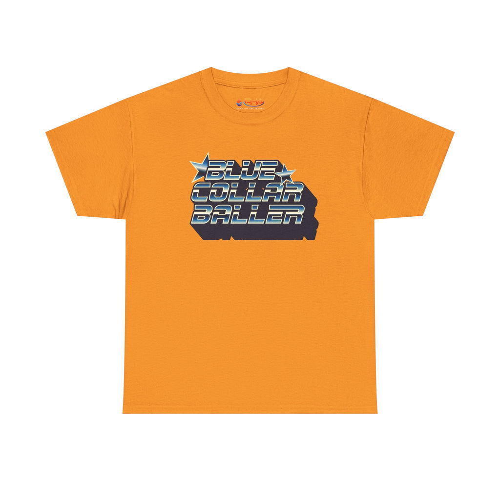 Blue Collar Baller Graphic T-Shirt | Retro 3D Text Workwear Tee
