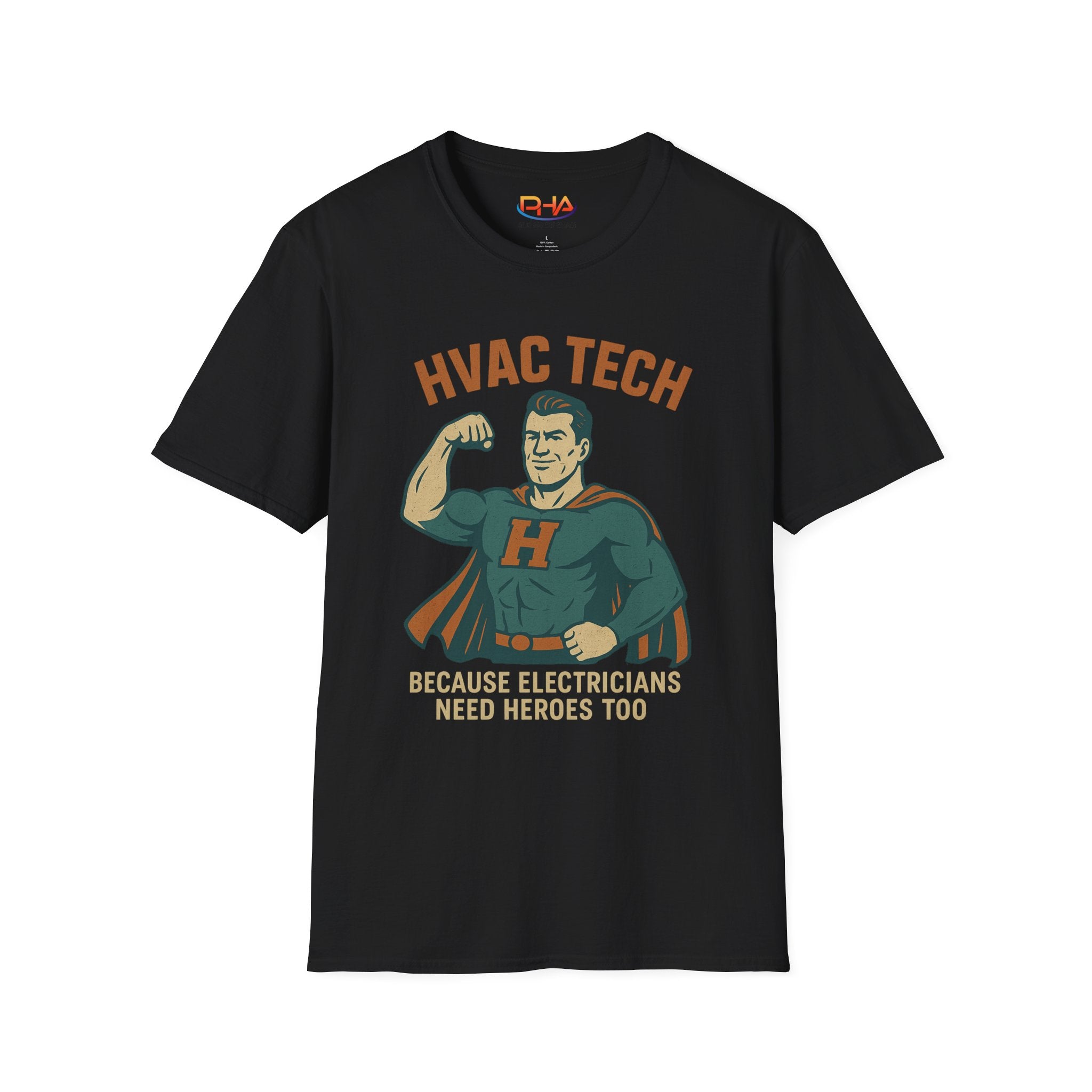 HVAC Tech Superhero Graphic T-Shirt | "Because Electricians Need Heroes Too!"