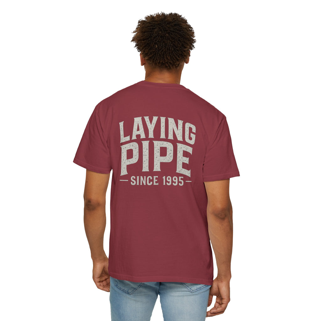 Laying Pipe Since 1995 Graphic Tee | Vintage Plumber Design T-shirt