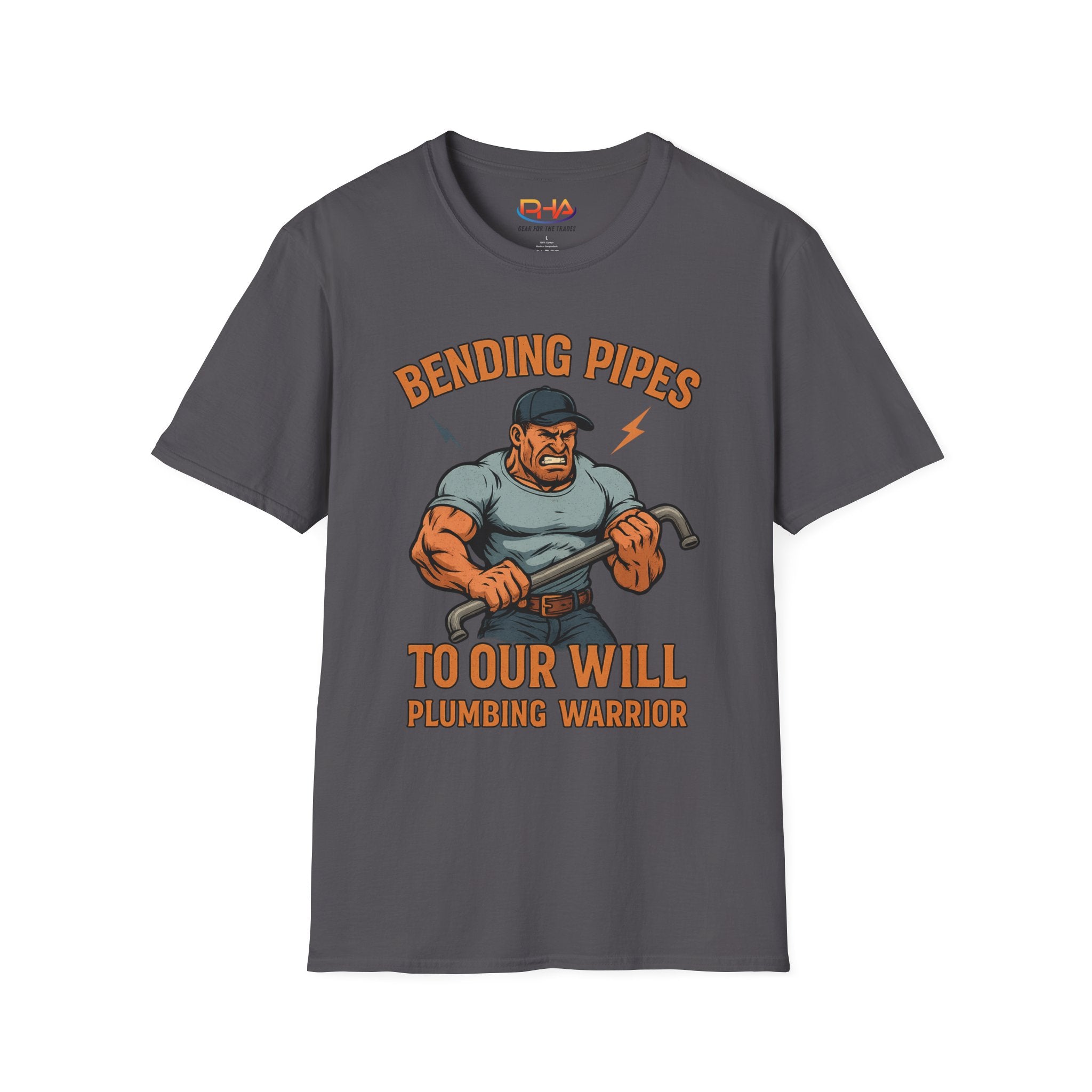 Plumbing Warrior Graphic Tee | Bending Pipes to Our Will Plumber T-Shirt