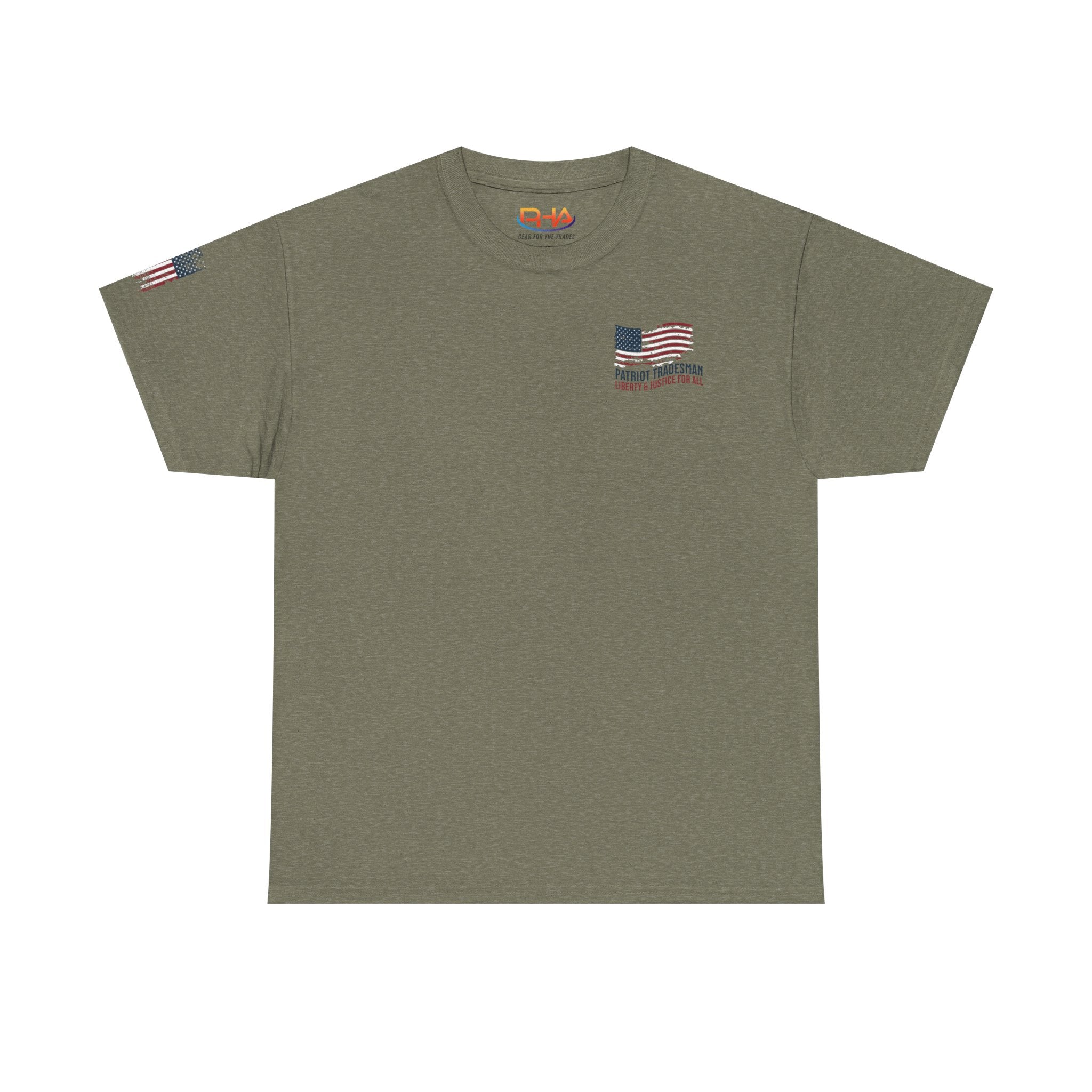 Proud & Free Eagle Graphic Tee | American Tradesman USA Flag T-shirt