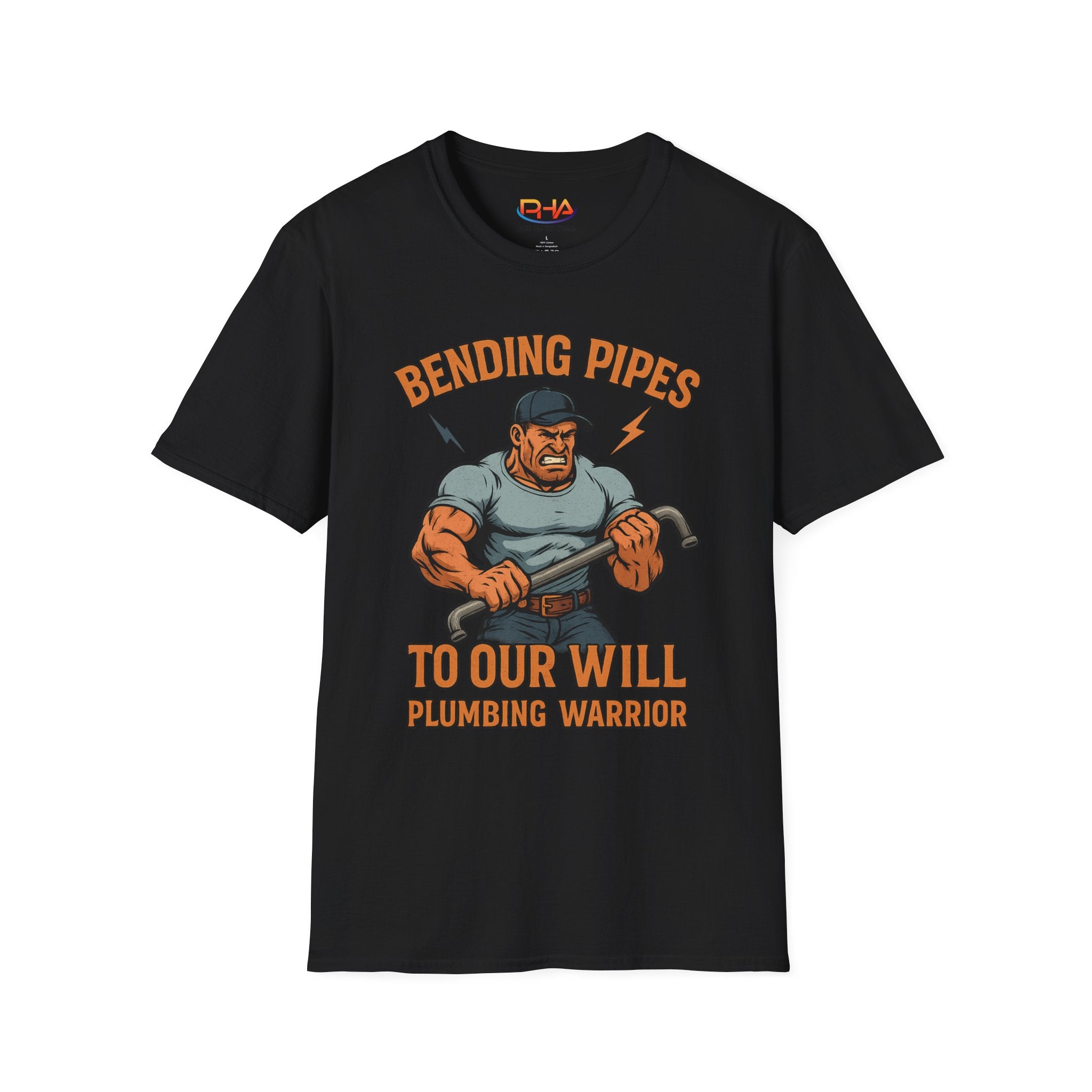 Plumbing Warrior Graphic Tee | Bending Pipes to Our Will Plumber T-Shirt