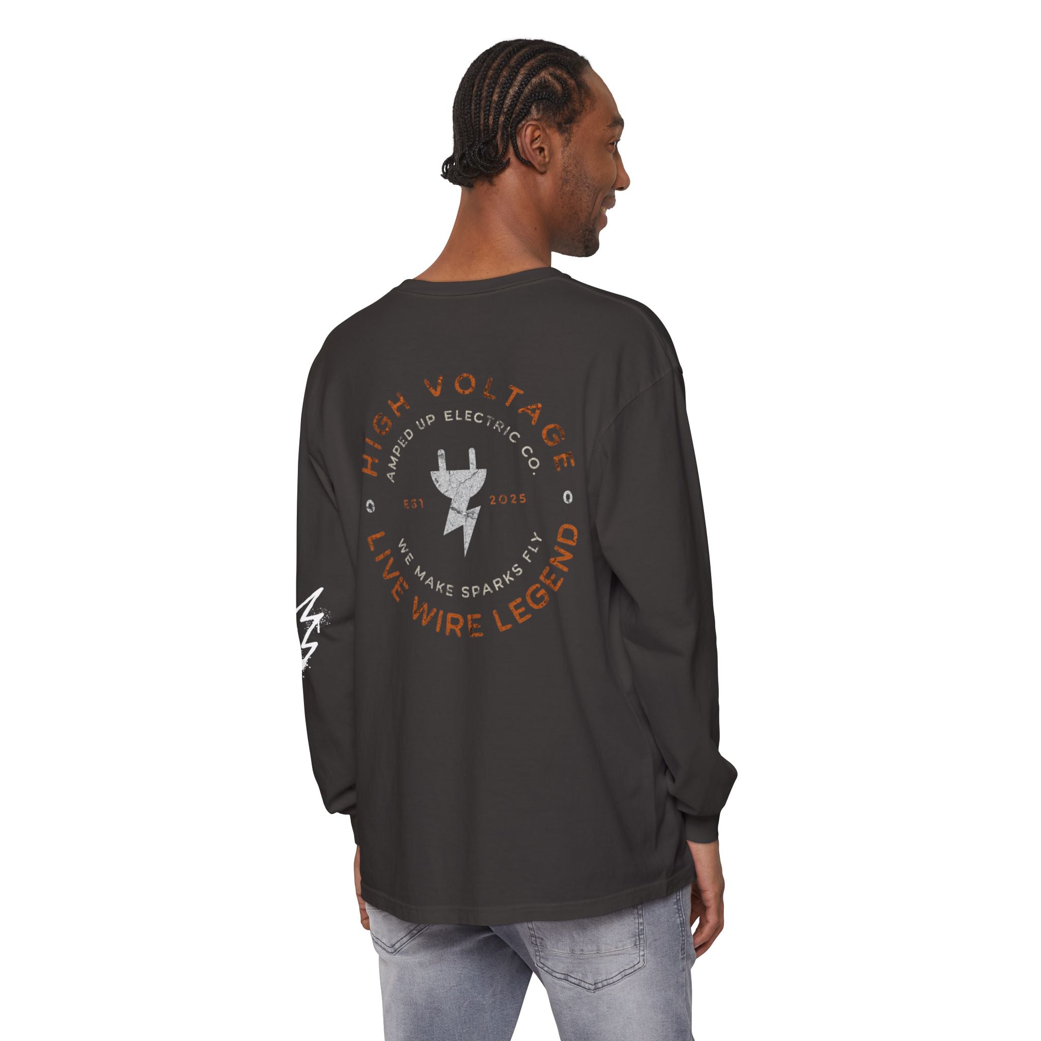 Live Wire Legend Long Sleeve Graphic Tee | High Voltage Lightning Bolt