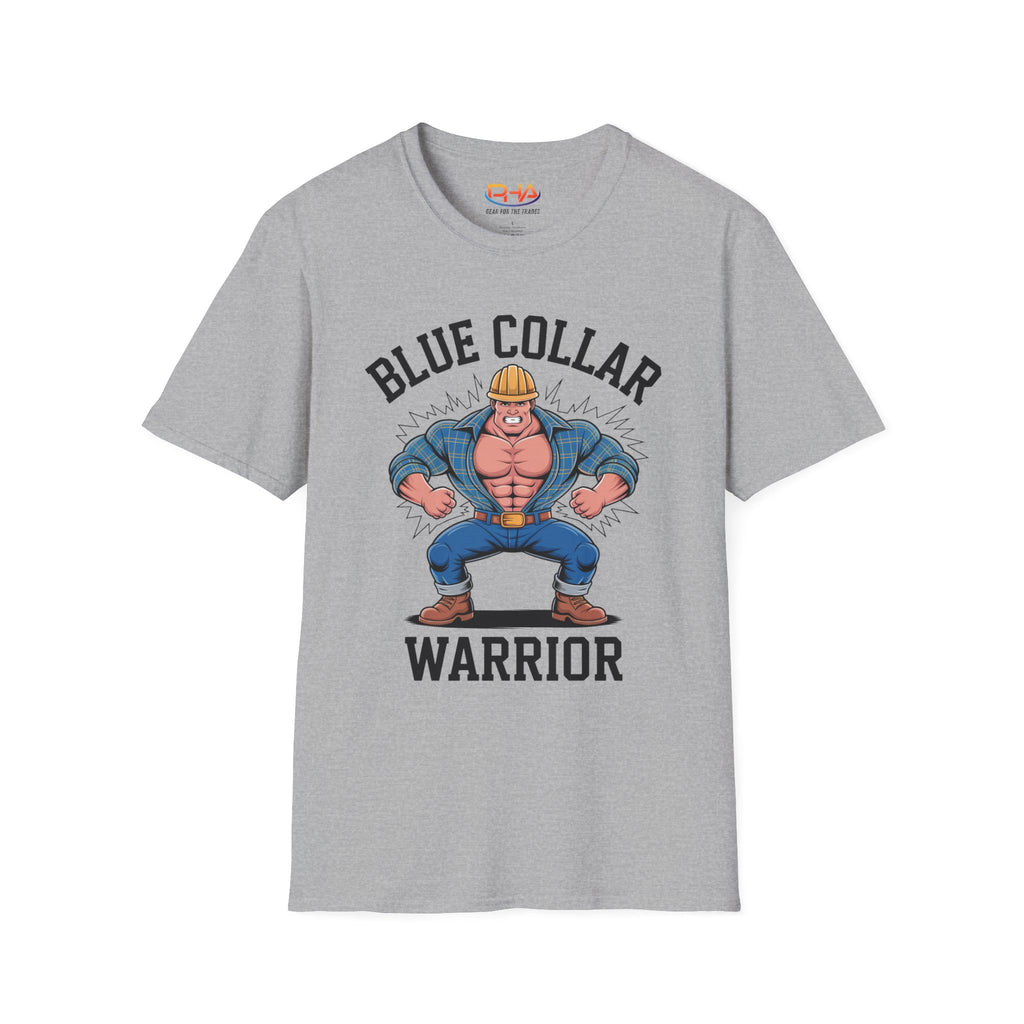 Blue Collar Warrior Graphic Tee | Construction Worker Strongman T-Shirt