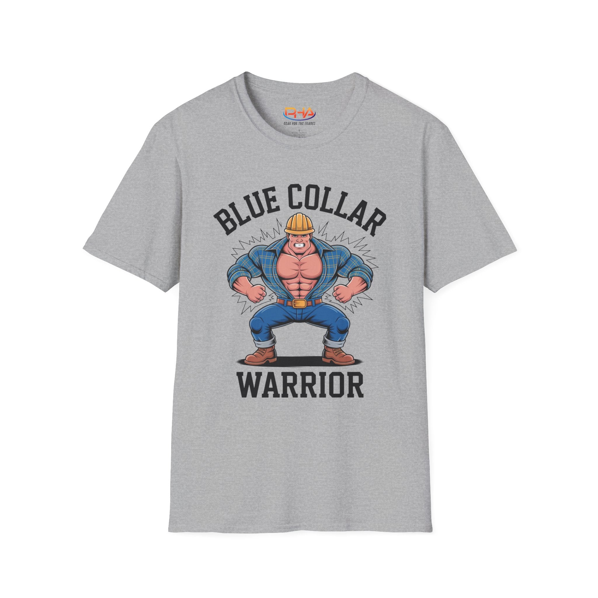 Blue Collar Warrior Graphic Tee | Construction Worker Strongman T-Shirt