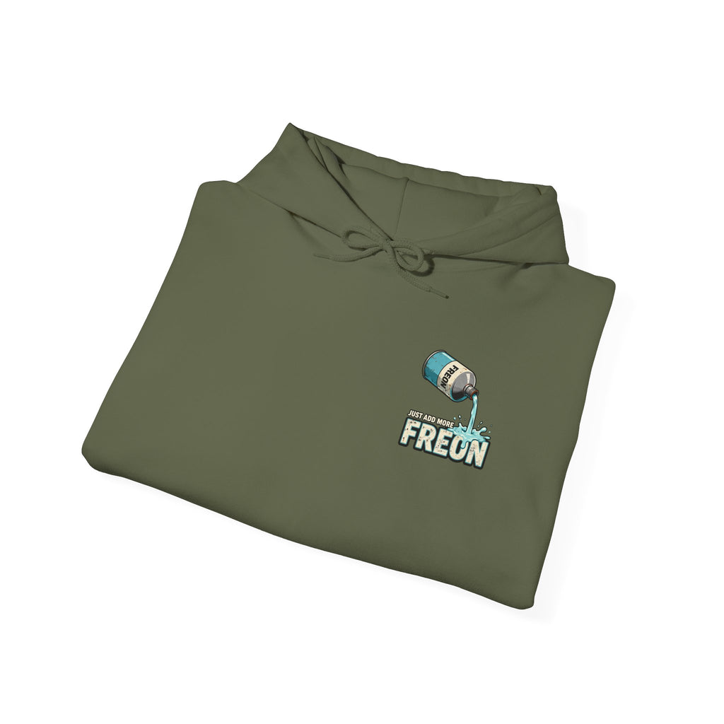 Yeti Tongue Testing HVAC Graphic Hoodie | Freon Refrigerant Humor Pullover