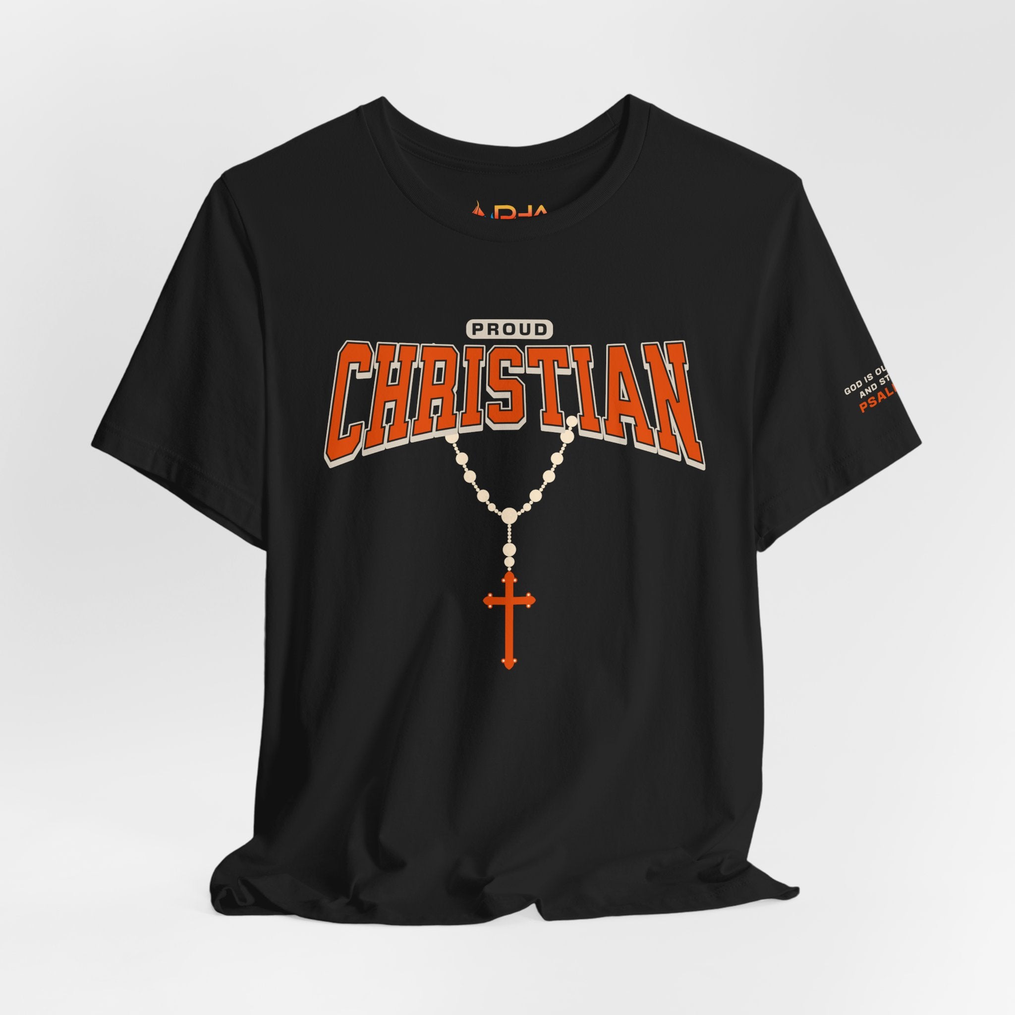 Keep the Fire Burning - Christ is King Grahpic Tee | Proud Christian Cross Necklace Faith T-Shirt