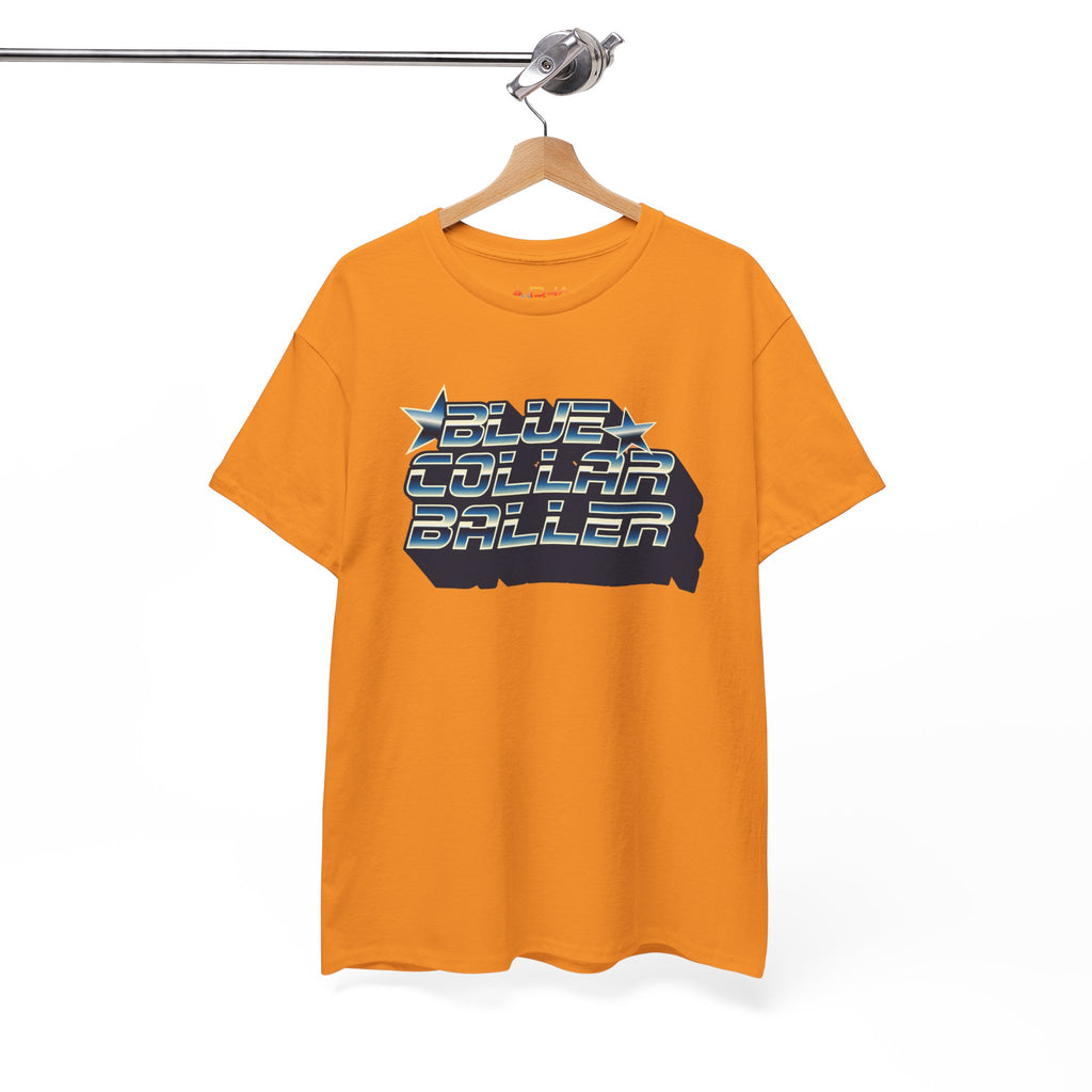 Blue Collar Baller Graphic T-Shirt | Retro 3D Text Workwear Tee