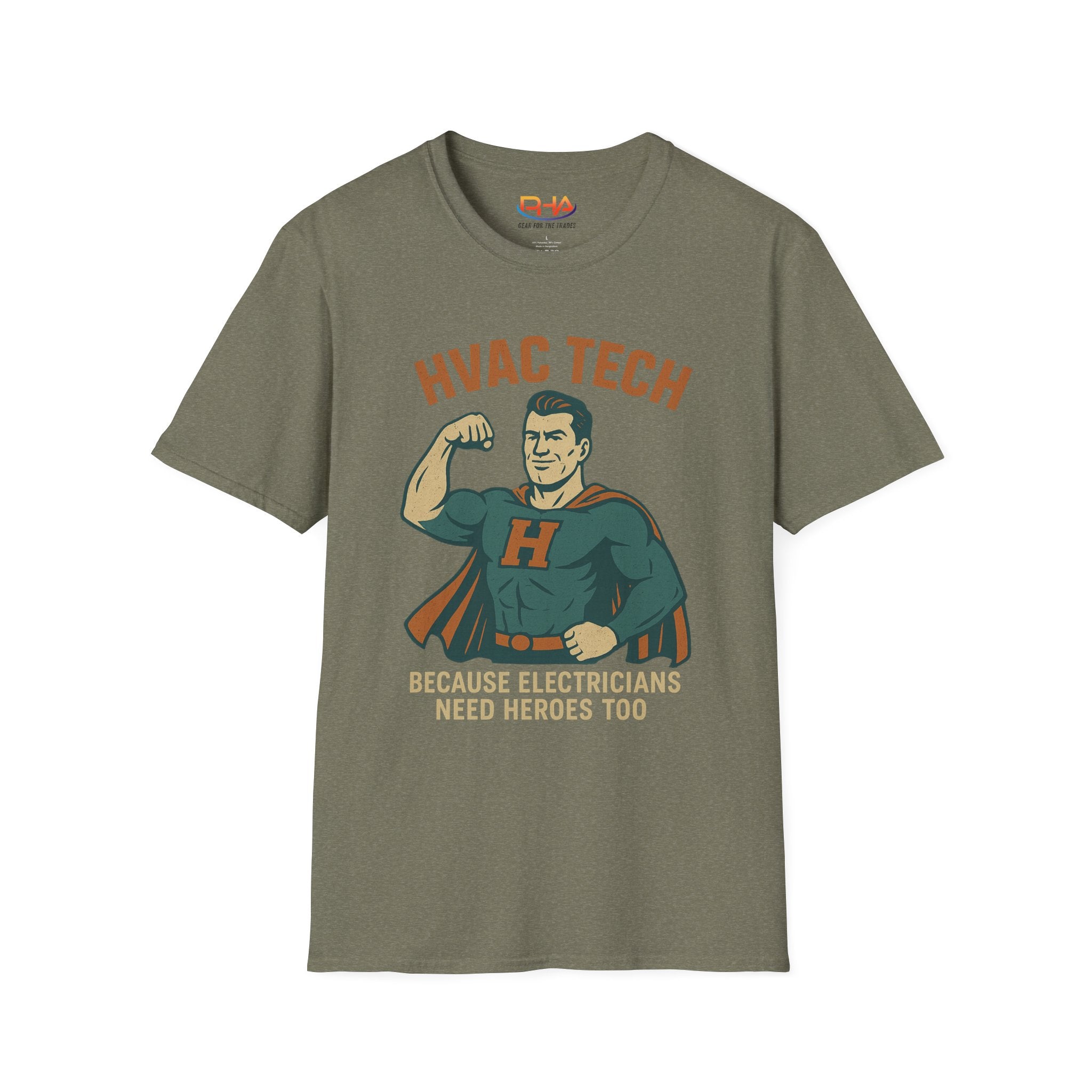 HVAC Tech Superhero Graphic T-Shirt | "Because Electricians Need Heroes Too!"