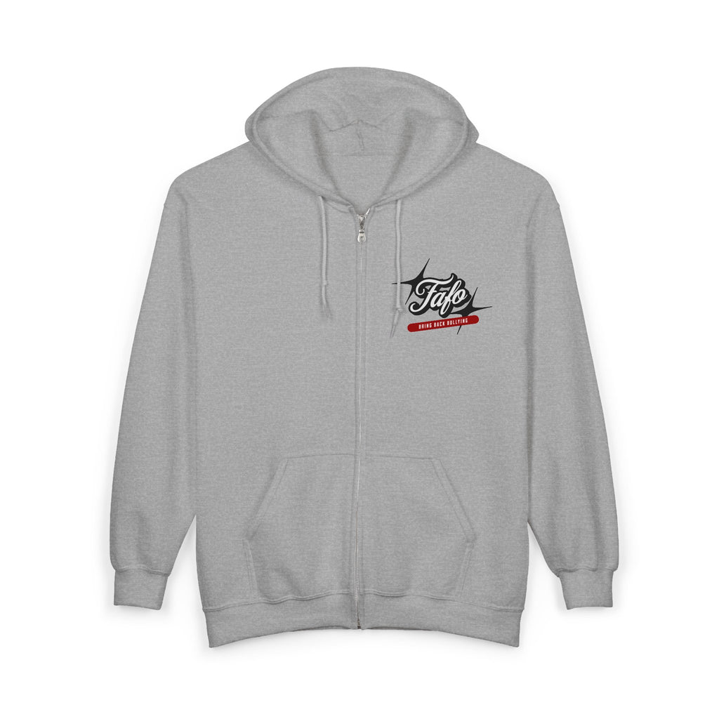 FAFO Retro Script Graphic Full-Zip Hoodie | Hooded Zip-Up Sweatshirt