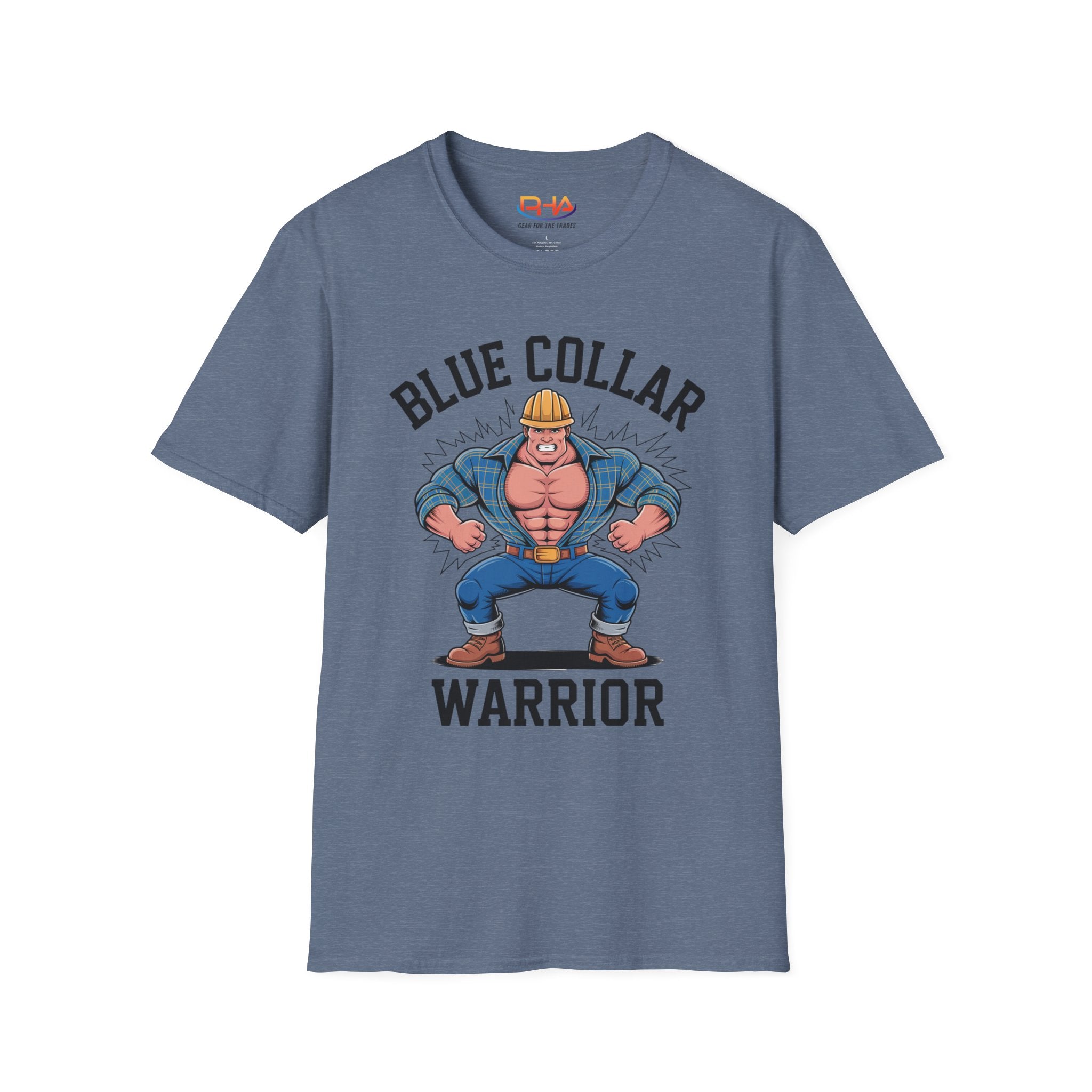 Blue Collar Warrior Graphic Tee | Construction Worker Strongman T-Shirt