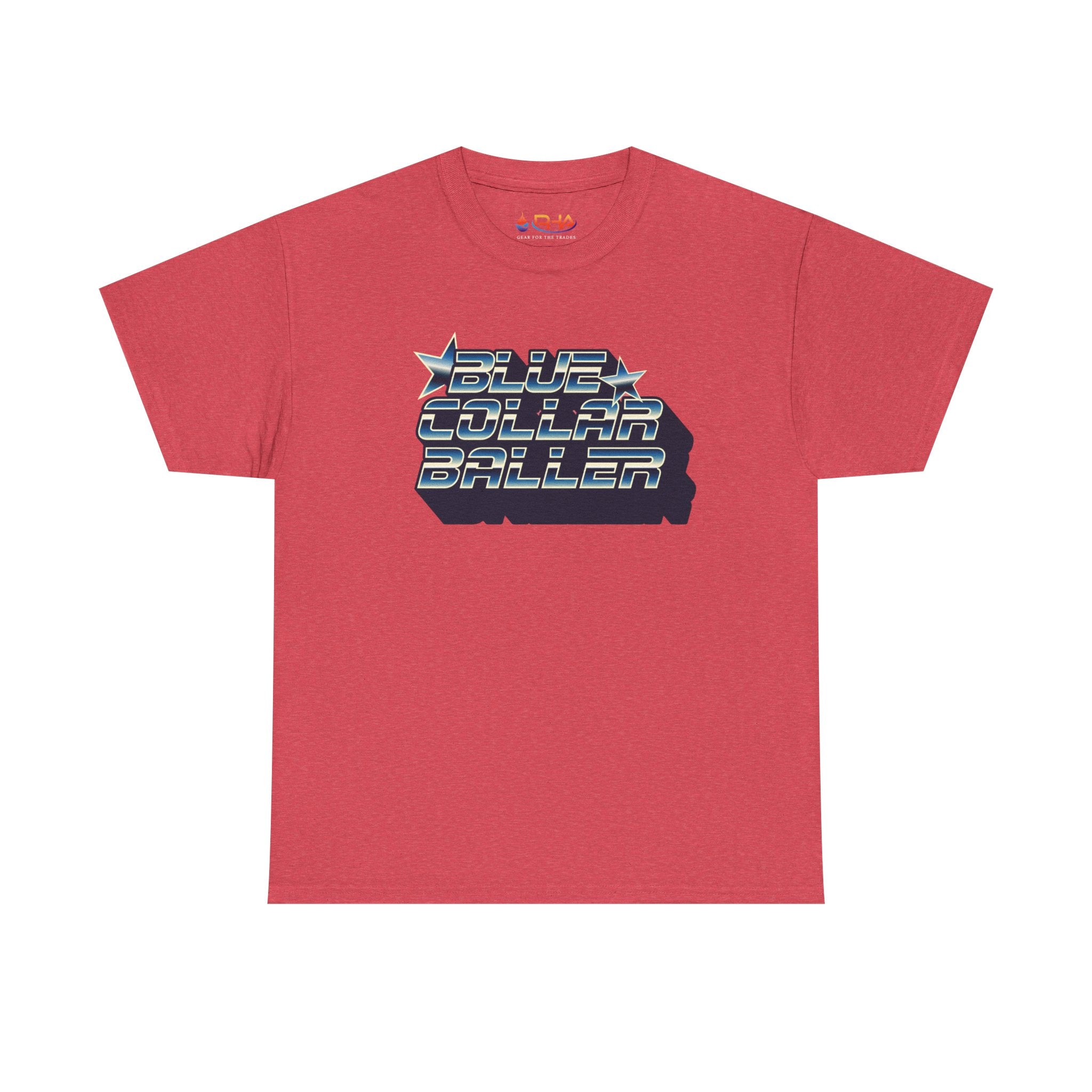 Blue Collar Baller Graphic T-Shirt | Retro 3D Text Workwear Tee