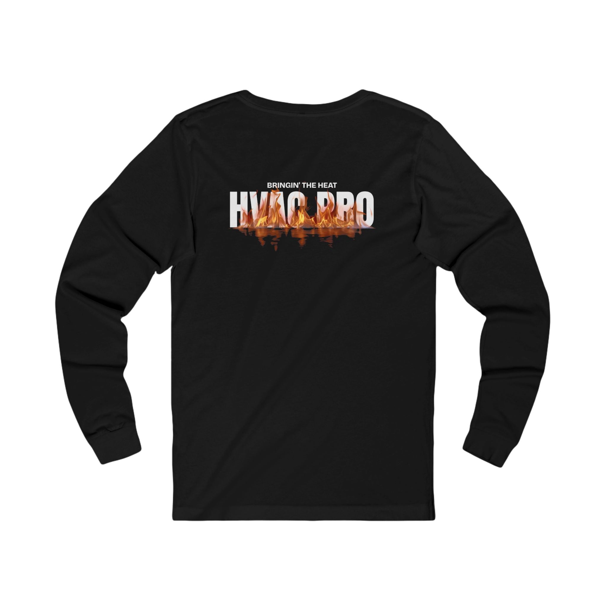 HVAC Pro Flame Long-Sleeve Graphic Tee | Heating Cooling Technician Shirt