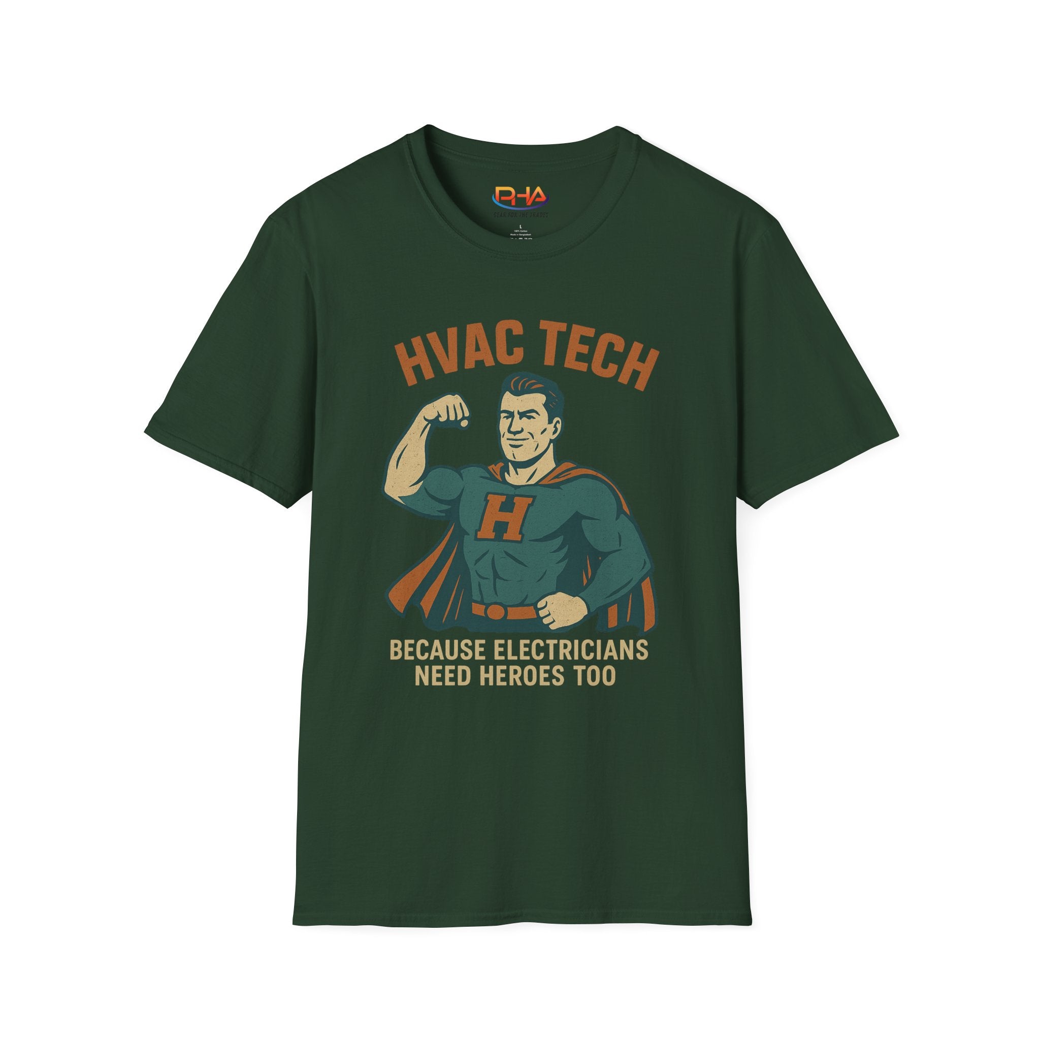 HVAC Tech Superhero Graphic T-Shirt | "Because Electricians Need Heroes Too!"