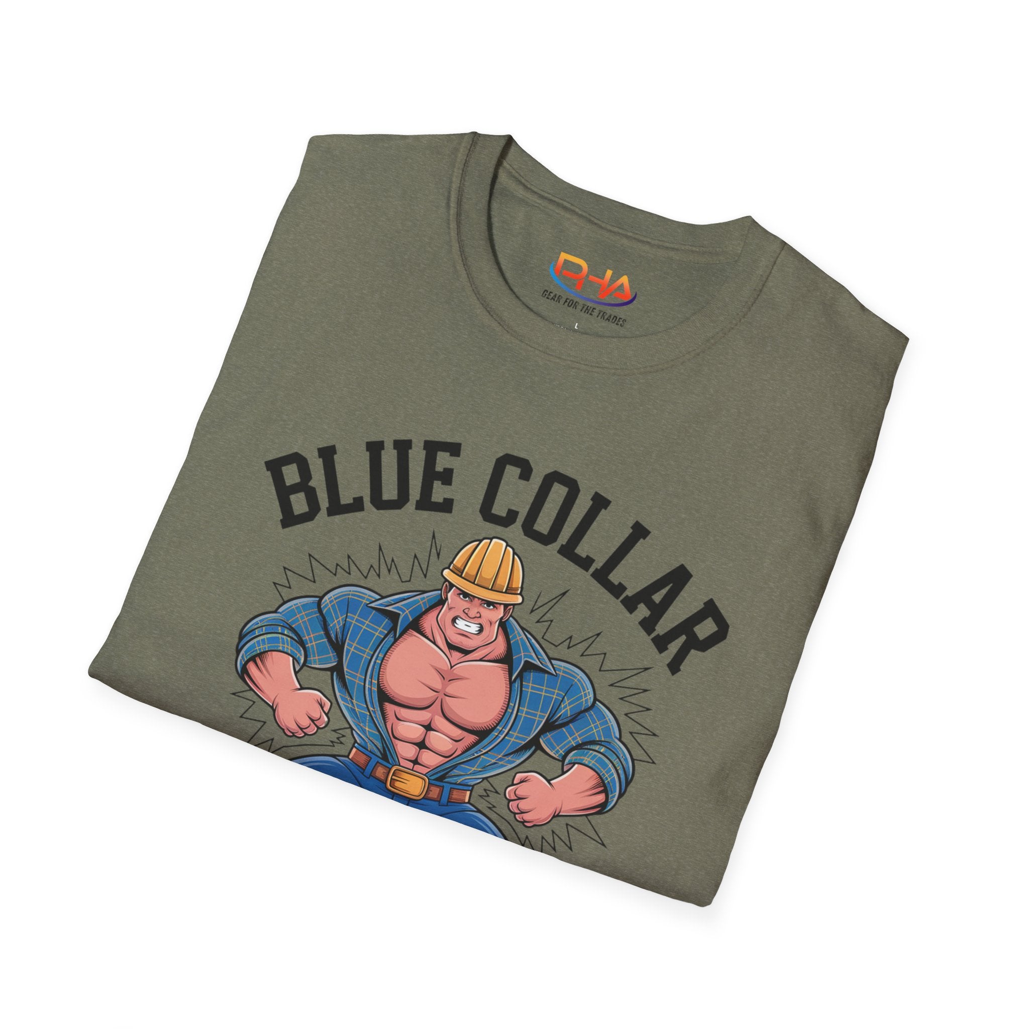 Blue Collar Warrior Graphic Tee | Construction Worker Strongman T-Shirt