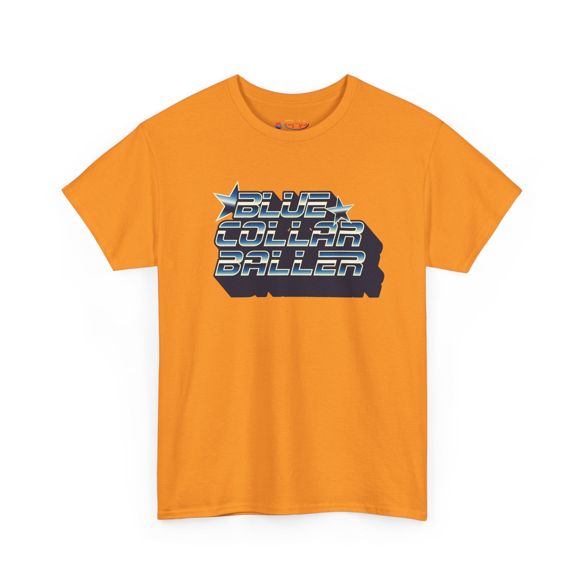 Blue Collar Baller Graphic T-Shirt | Retro 3D Text Workwear Tee