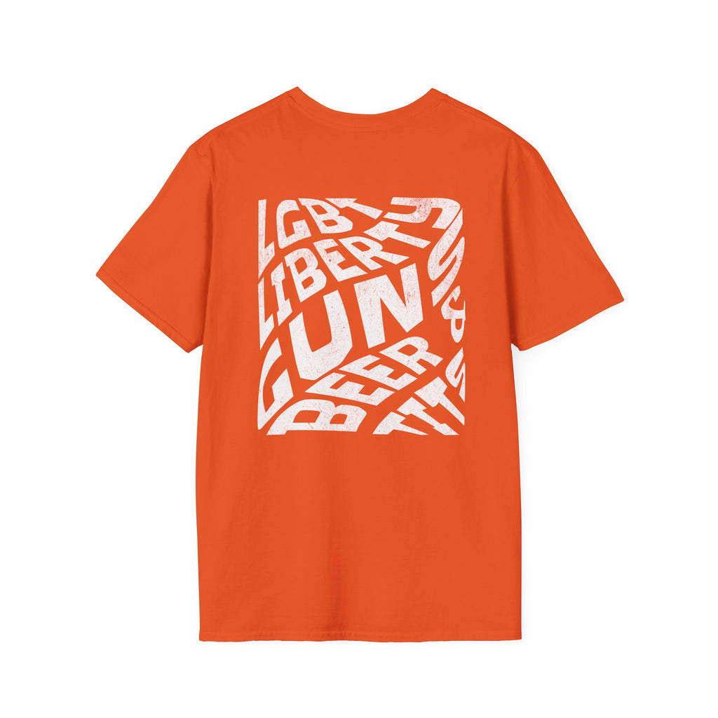 LGBT Ally Graphic Tee | "Liberty, Guns, Beers, & T***" Short-Sleeve T-shirt