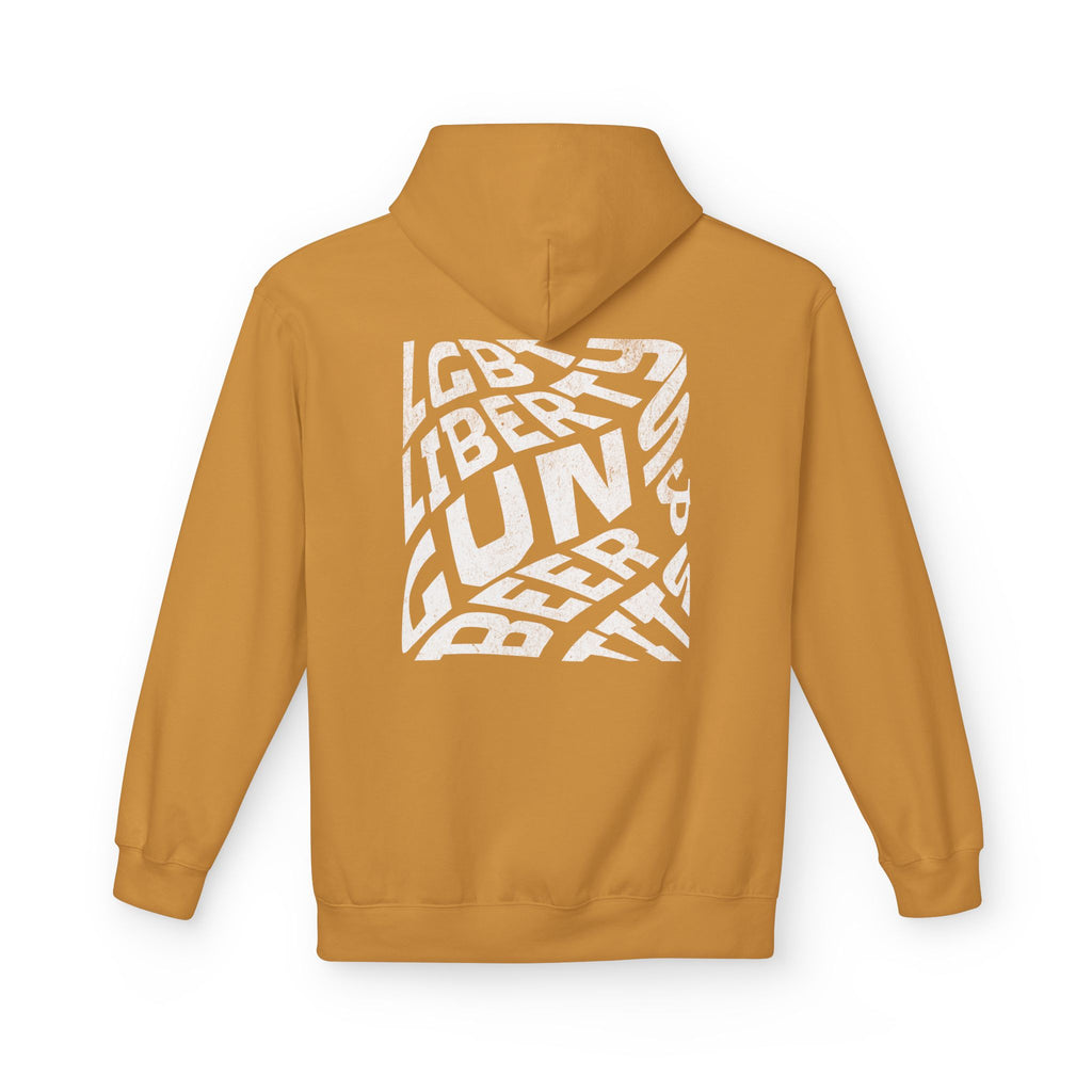 LGBT Ally Graphic Hoodie | "Liberty, Guns, Beer, & T***" Pullover Hooded Sweatshirt
