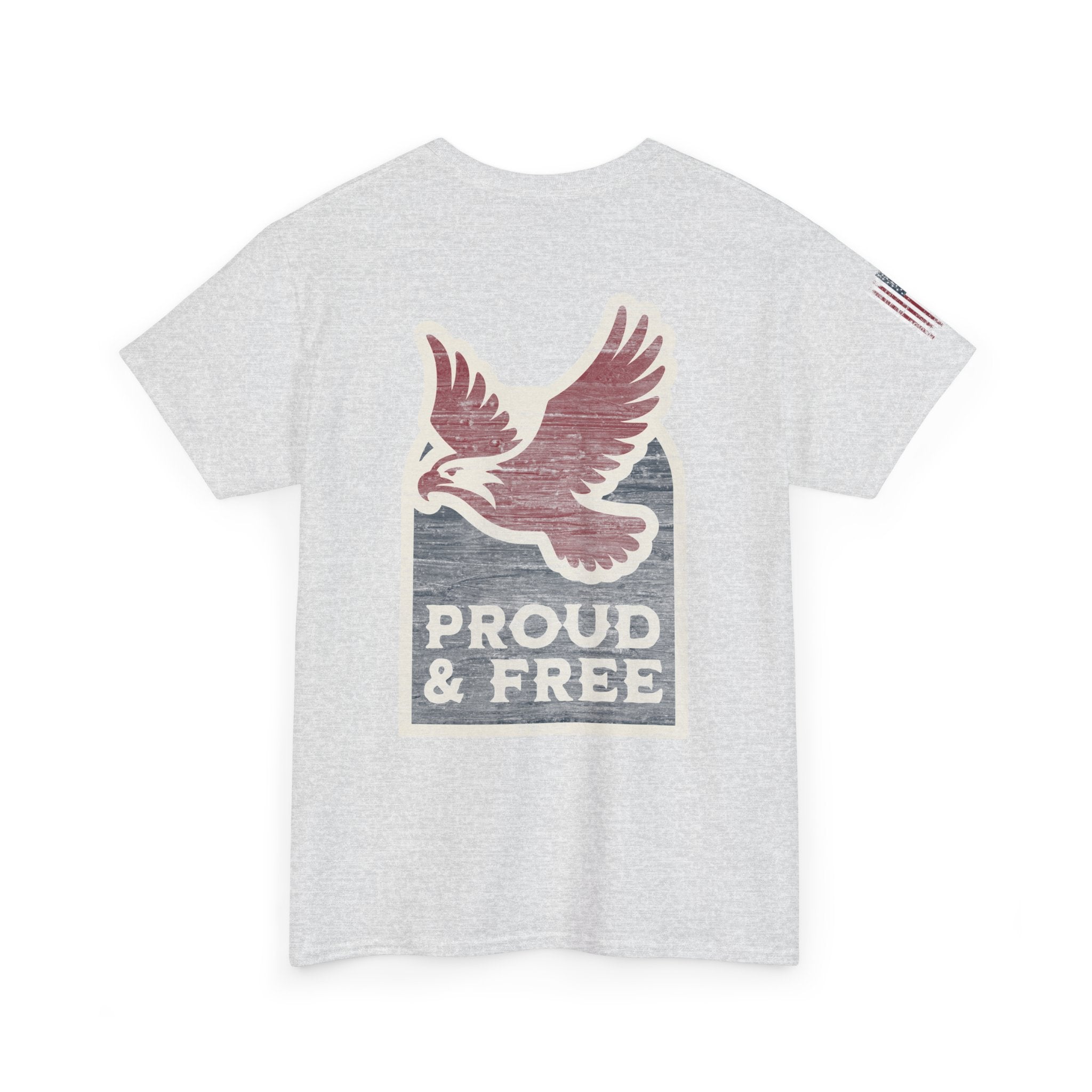 Proud & Free Eagle Graphic Tee | American Tradesman USA Flag T-shirt