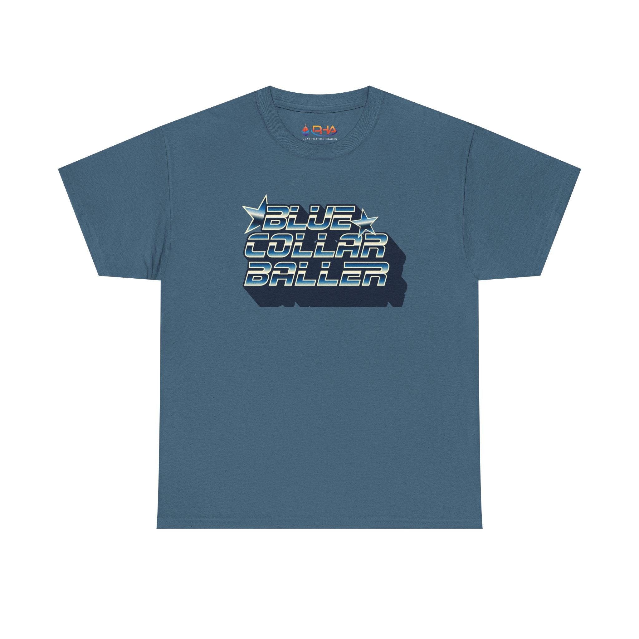 Blue Collar Baller Graphic T-Shirt | Retro 3D Text Workwear Tee