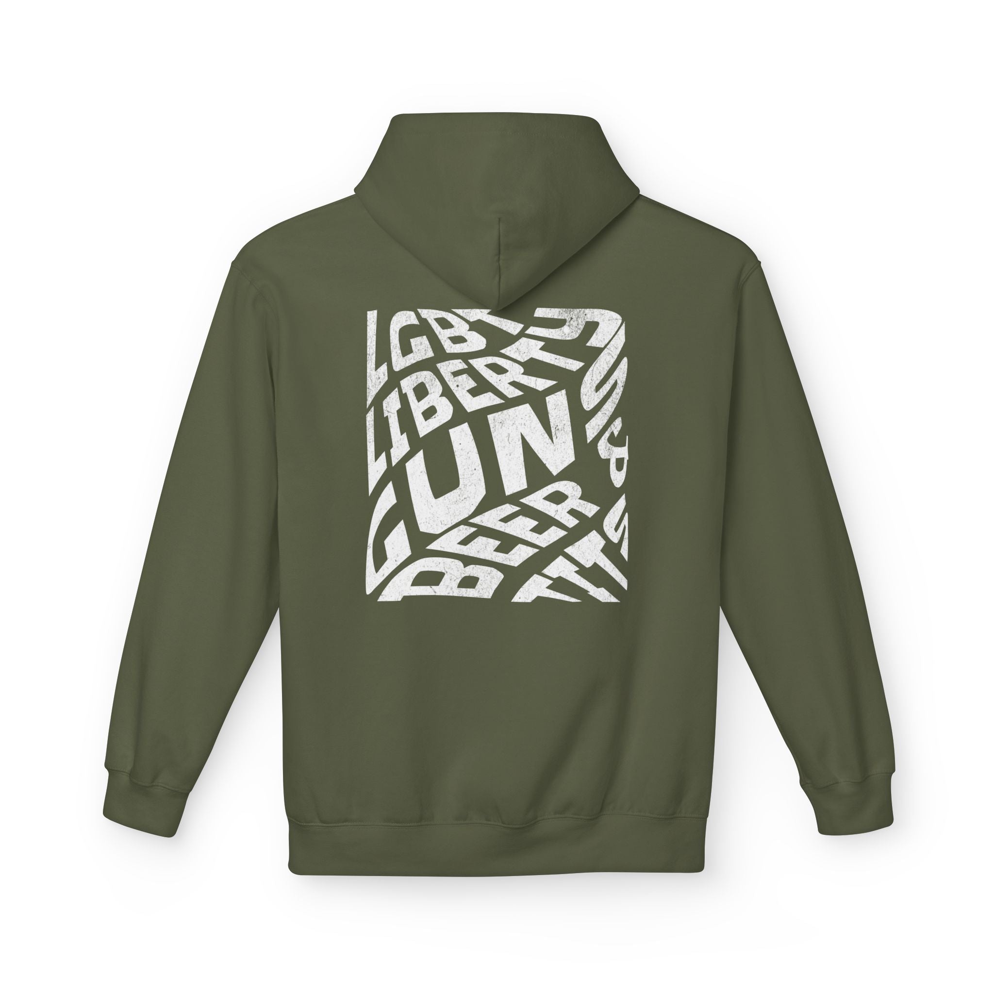 LGBT Ally Graphic Hoodie | "Liberty, Guns, Beer, & T***" Pullover Hooded Sweatshirt