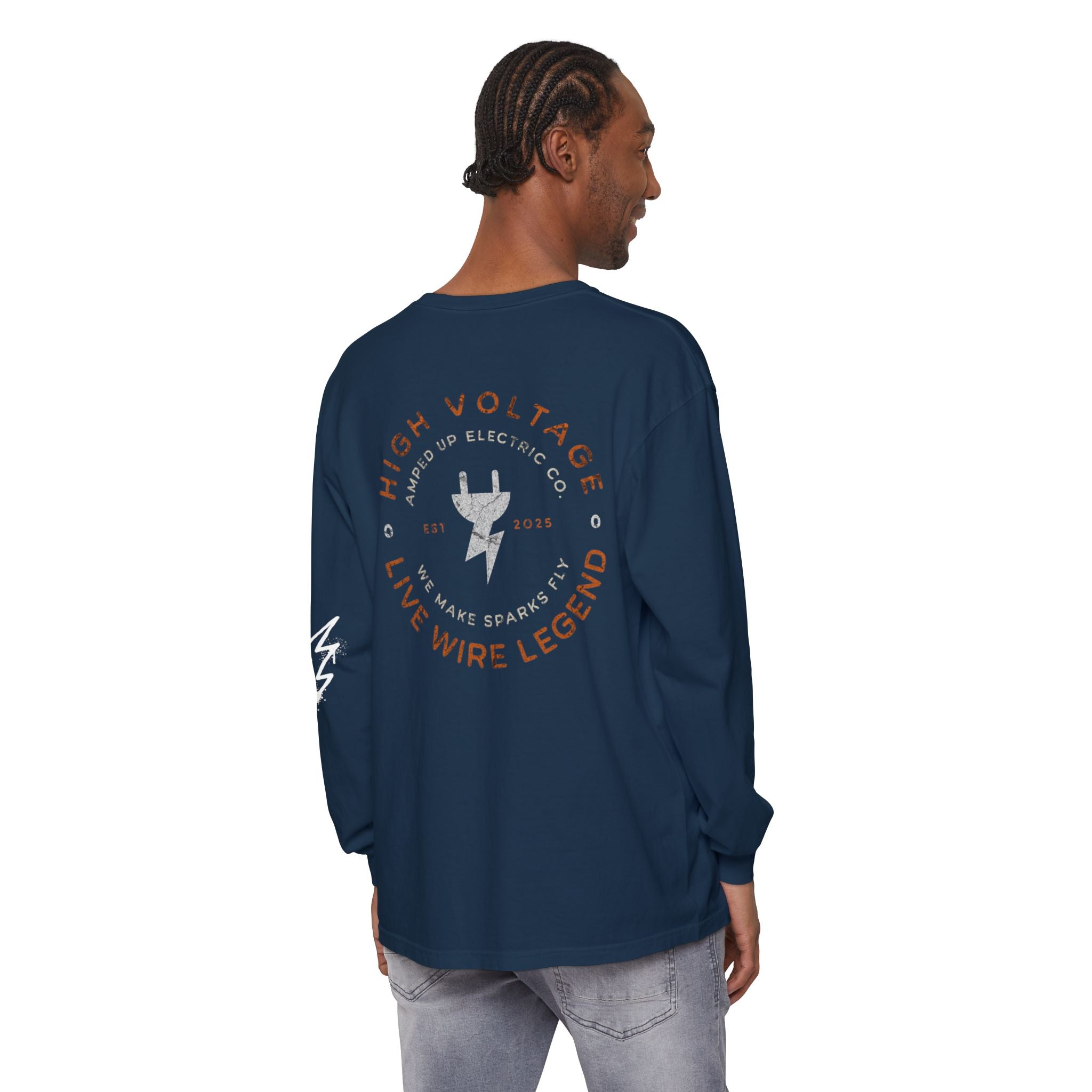 Live Wire Legend Long Sleeve Graphic Tee | High Voltage Lightning Bolt