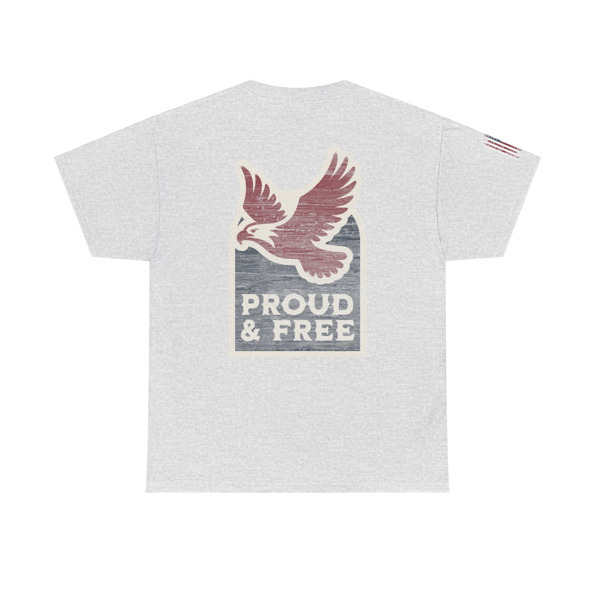 Proud & Free Eagle Graphic Tee | American Tradesman USA Flag T-shirt