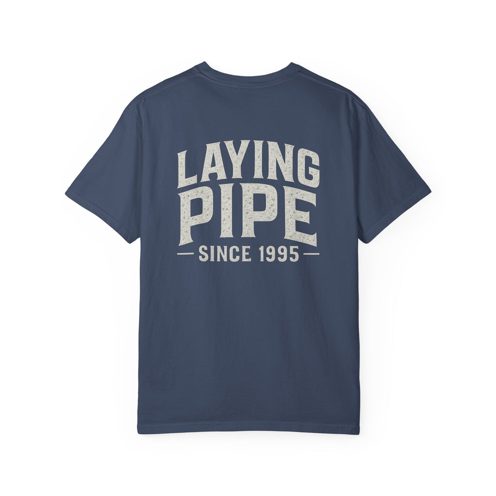 Laying Pipe Since 1995 Graphic Tee | Vintage Plumber Design T-shirt