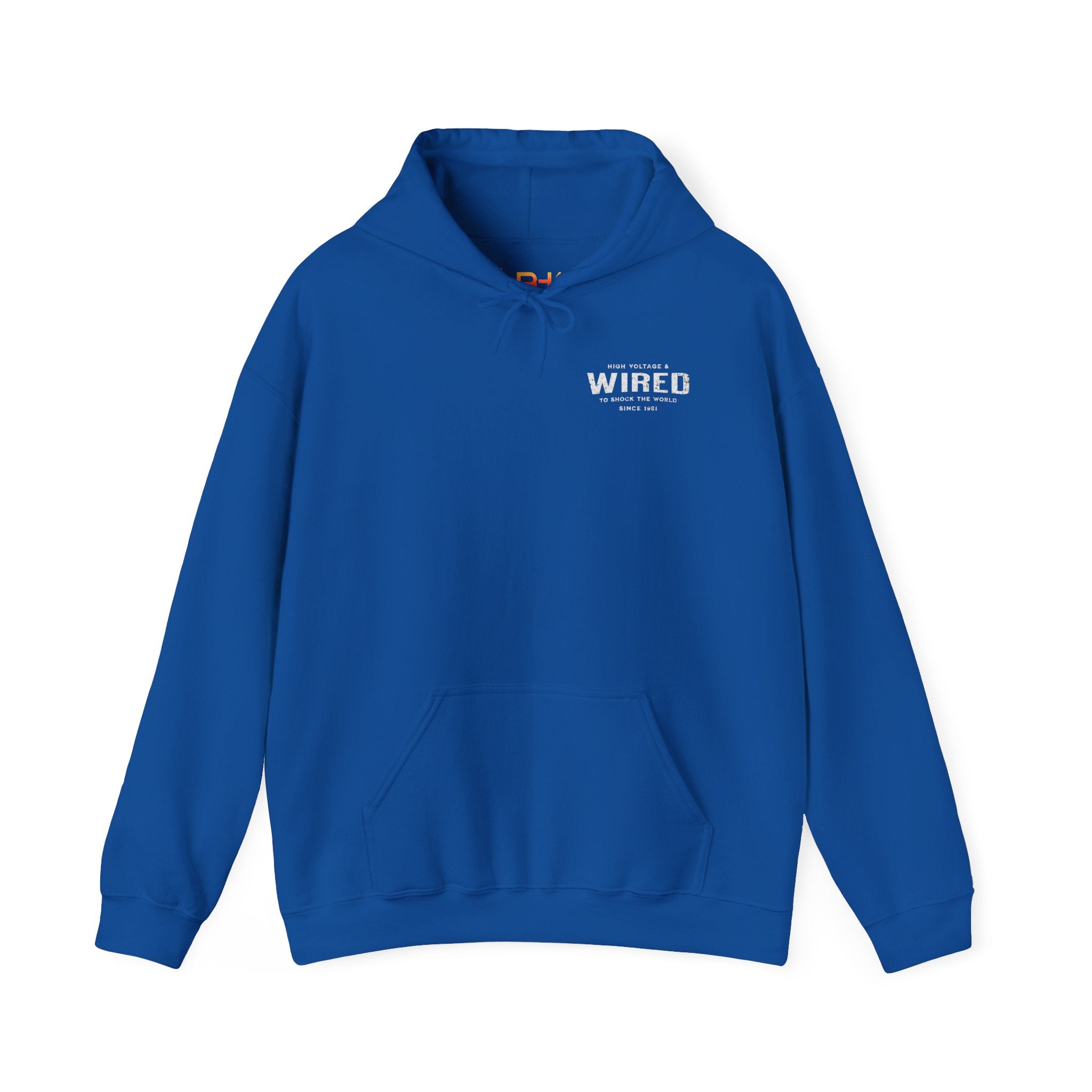 High Voltage & Wired Graphic Hoodie | Retro Distressed Text Pullover Hooded Sweatshirt