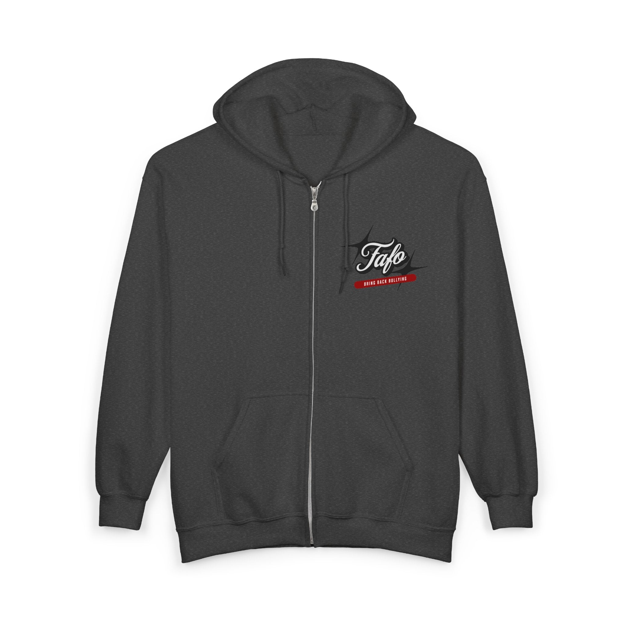 FAFO Retro Script Graphic Full-Zip Hoodie | Hooded Zip-Up Sweatshirt