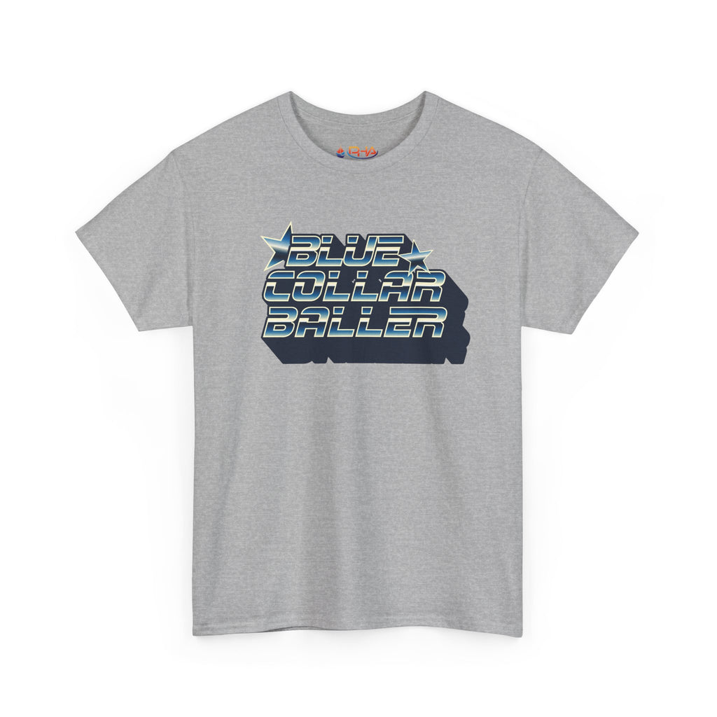 Blue Collar Baller Graphic T-Shirt | Retro 3D Text Workwear Tee