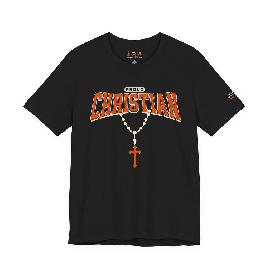 Keep the Fire Burning - Christ is King Grahpic Tee | Proud Christian Cross Necklace Faith T-Shirt