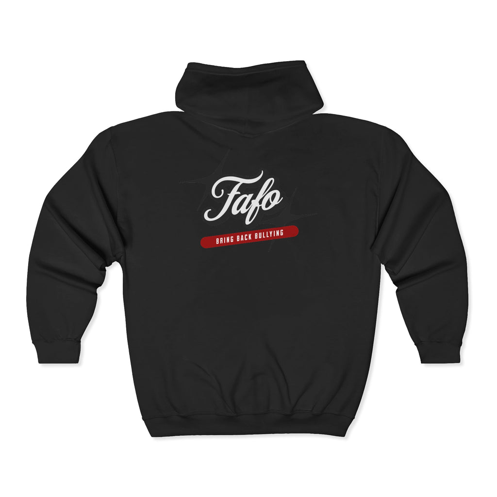 FAFO Retro Script Graphic Full-Zip Hoodie | Hooded Zip-Up Sweatshirt