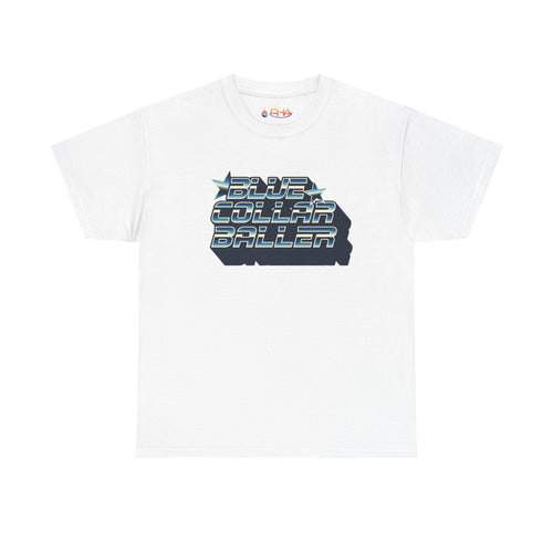 Blue Collar Baller Graphic T-Shirt | Retro 3D Text Workwear Tee