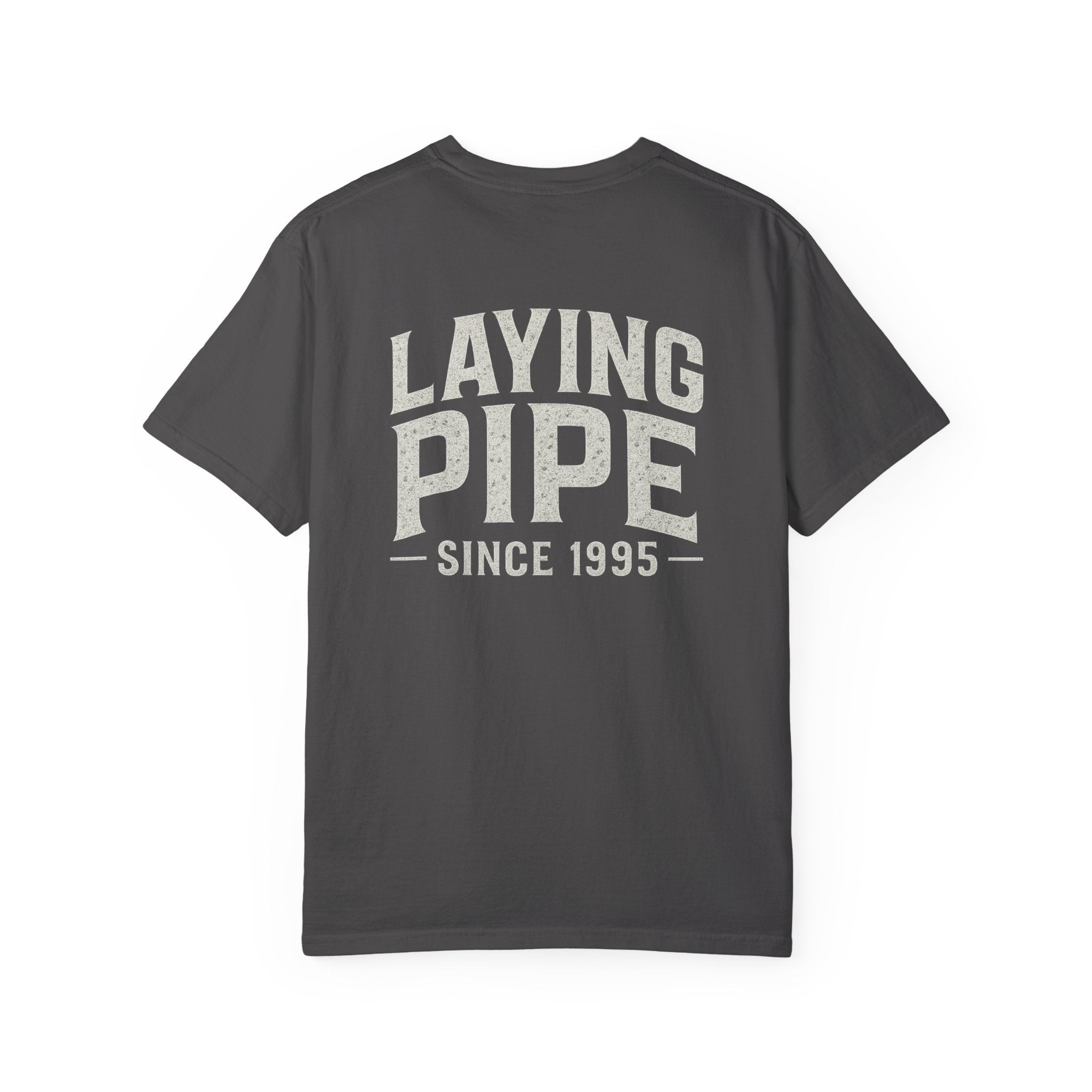 Laying Pipe Since 1995 Graphic Tee | Vintage Plumber Design T-shirt