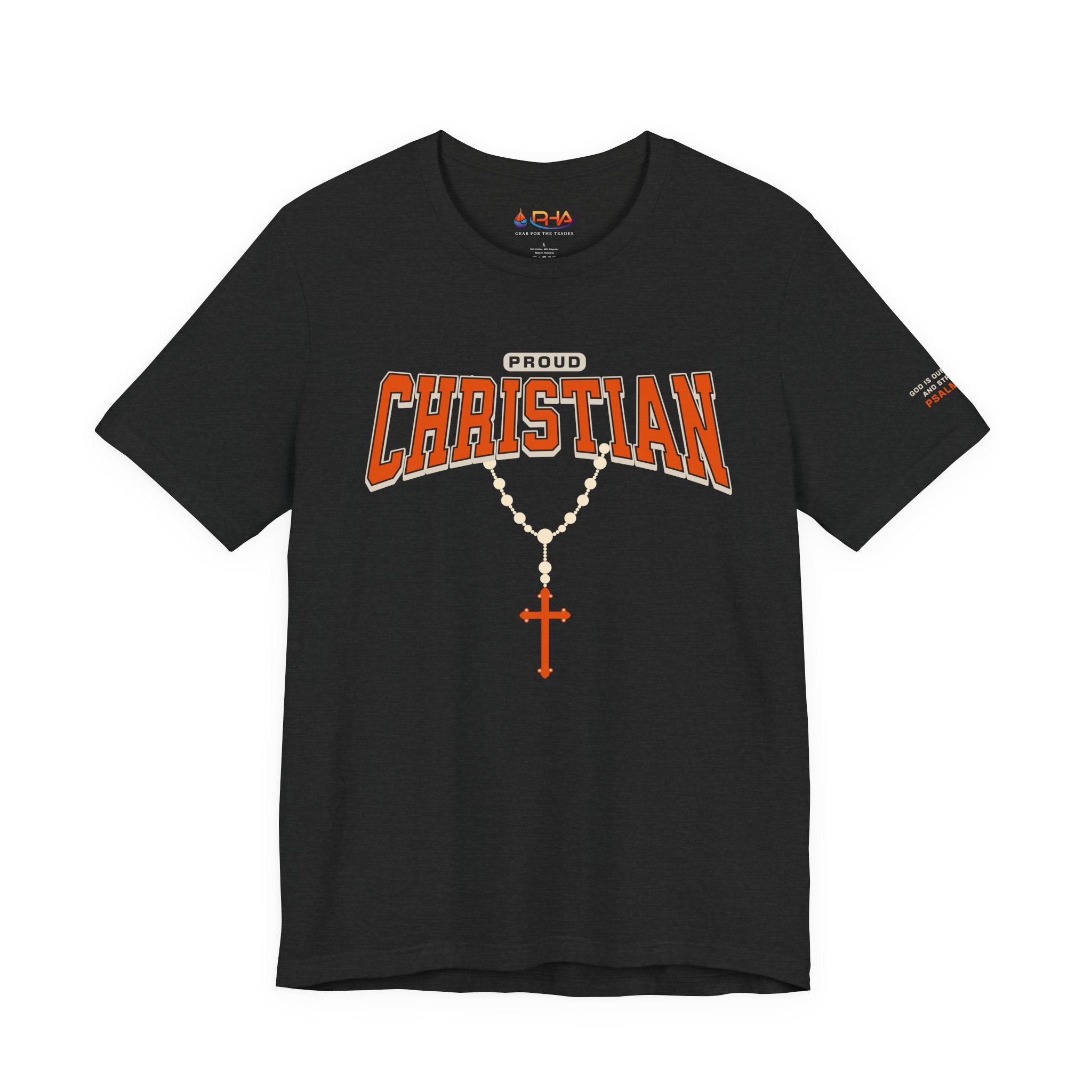Keep the Fire Burning - Christ is King Grahpic Tee | Proud Christian Cross Necklace Faith T-Shirt