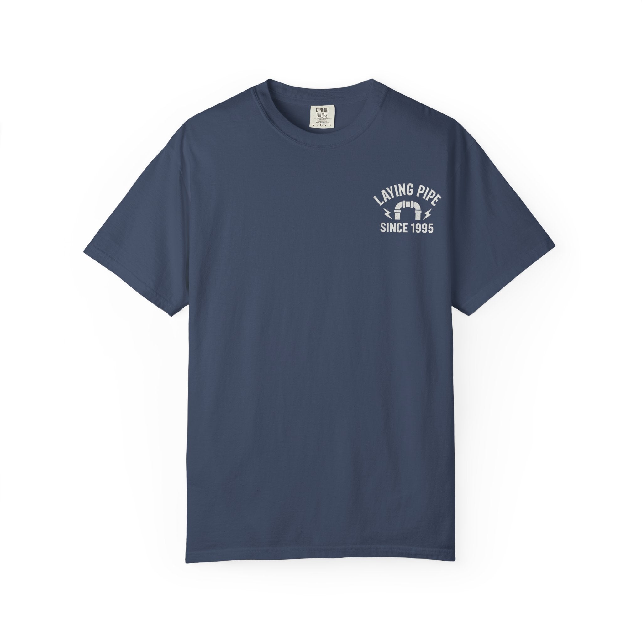 Laying Pipe Since 1995 Graphic Tee | Vintage Plumber Design T-shirt