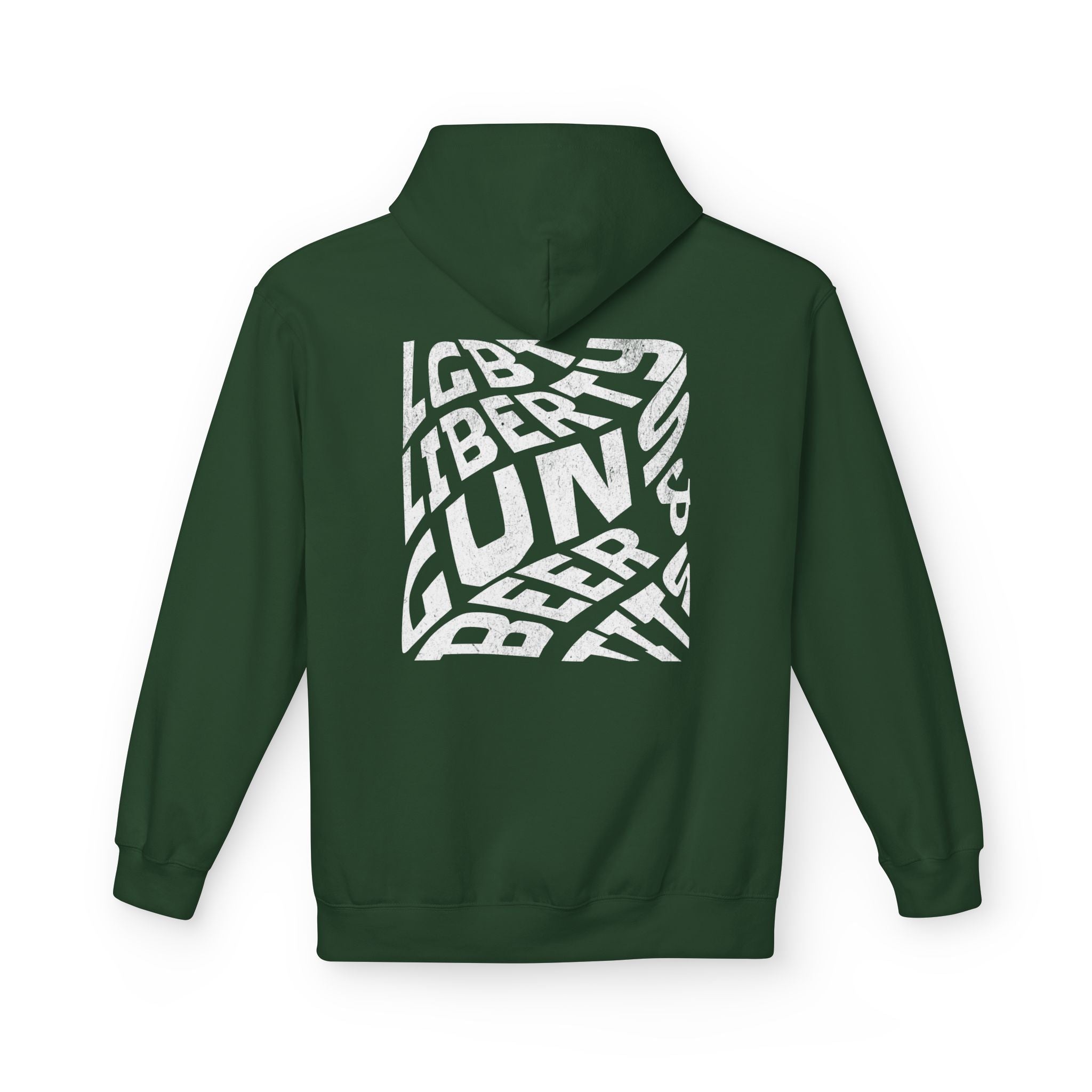 LGBT Ally Graphic Hoodie | "Liberty, Guns, Beer, & T***" Pullover Hooded Sweatshirt
