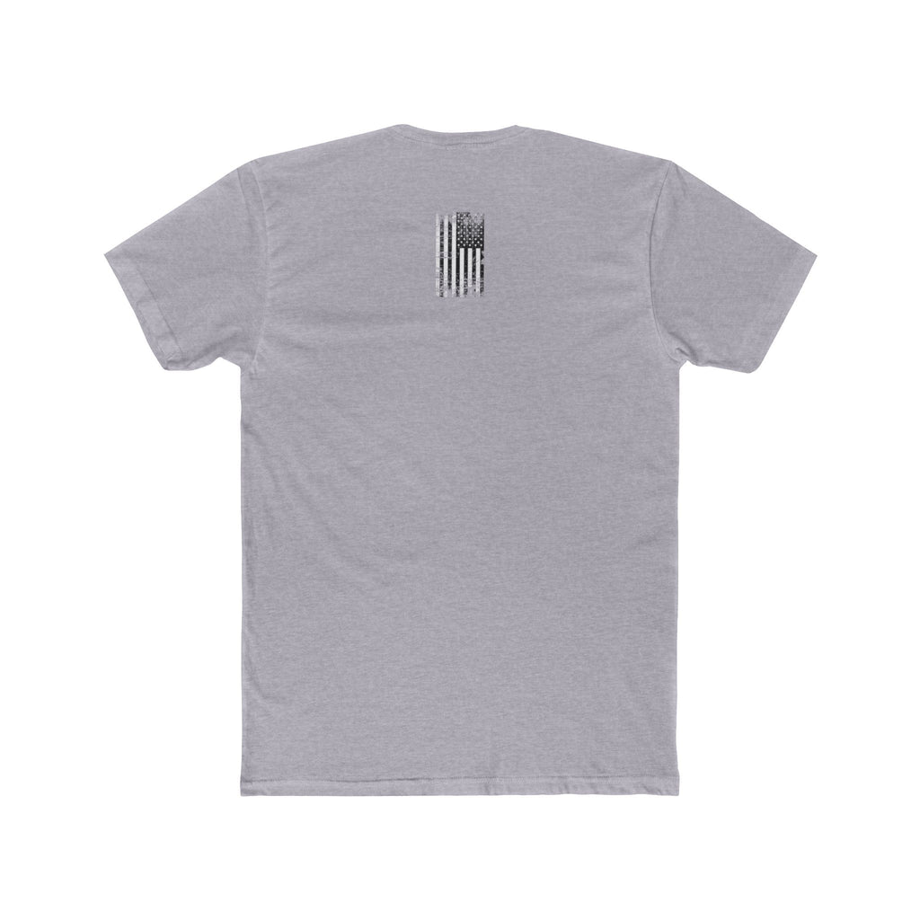 American with Chinese Parts Graphic Tee | Distressed Flag Text Back Workwear T-shirt