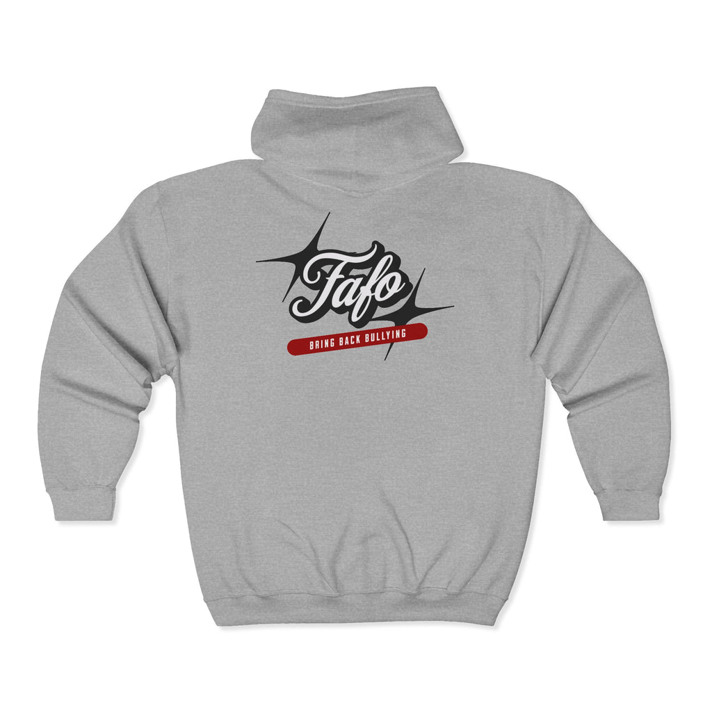 FAFO Retro Script Graphic Full-Zip Hoodie | Hooded Zip-Up Sweatshirt