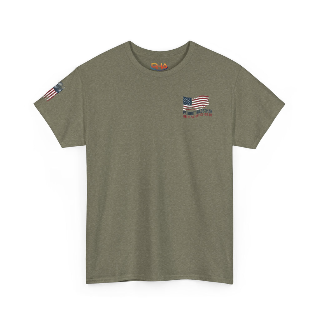 Proud & Free Eagle Graphic Tee | American Tradesman USA Flag T-shirt