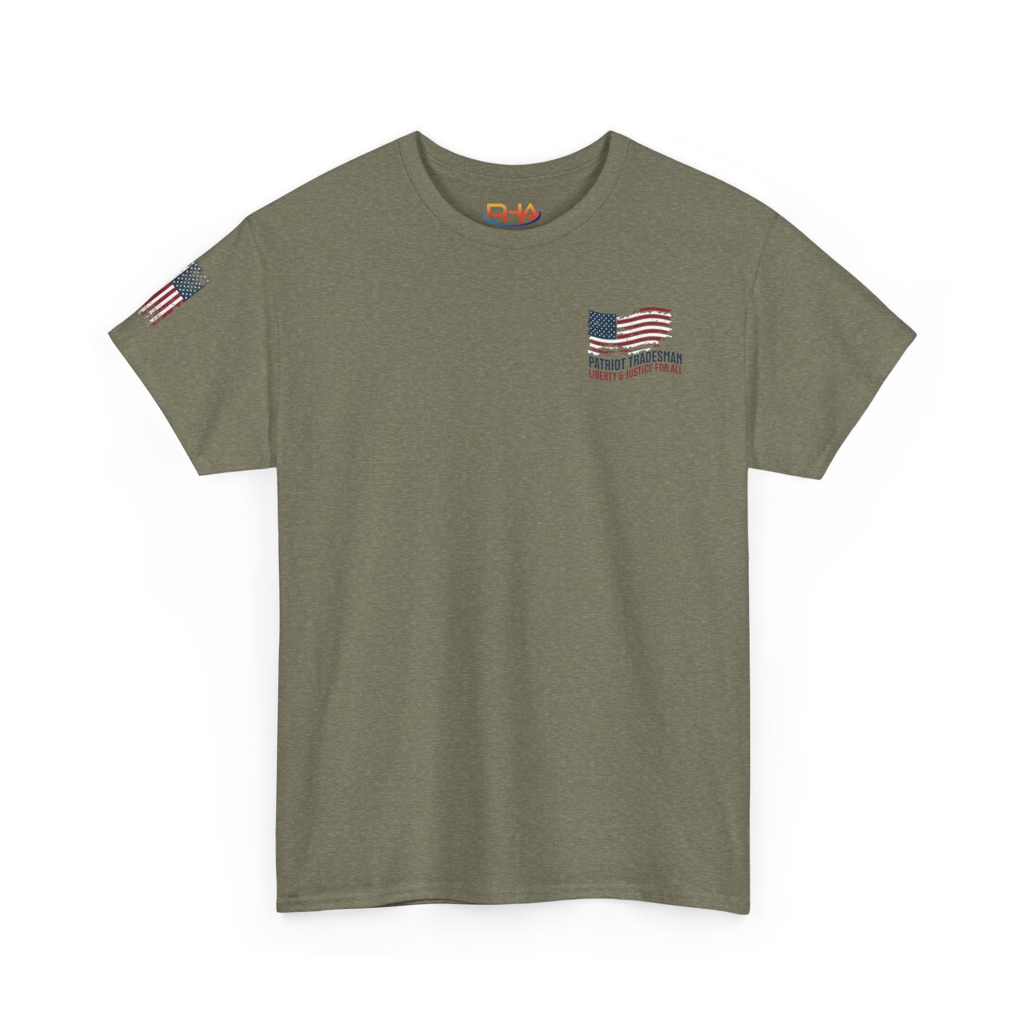 Proud & Free Eagle Graphic Tee | American Tradesman USA Flag T-shirt