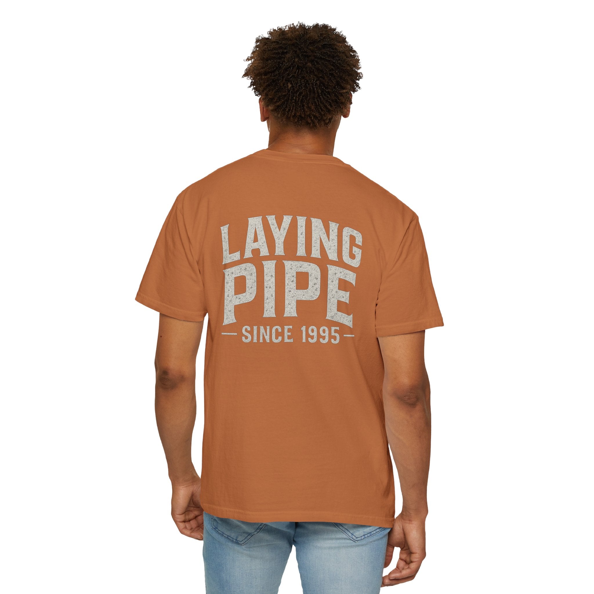 Laying Pipe Since 1995 Graphic Tee | Vintage Plumber Design T-shirt