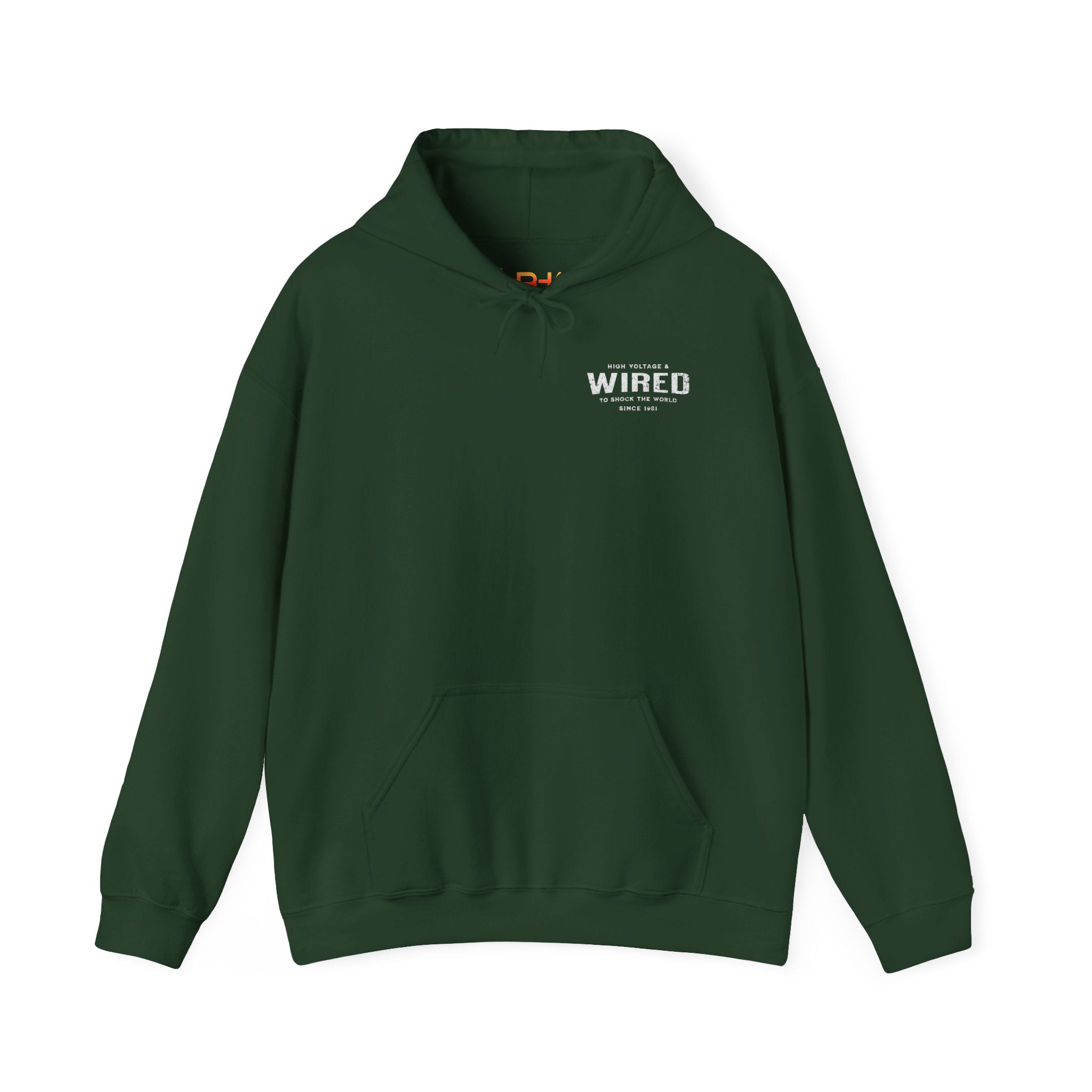 High Voltage & Wired Graphic Hoodie | Retro Distressed Text Pullover Hooded Sweatshirt