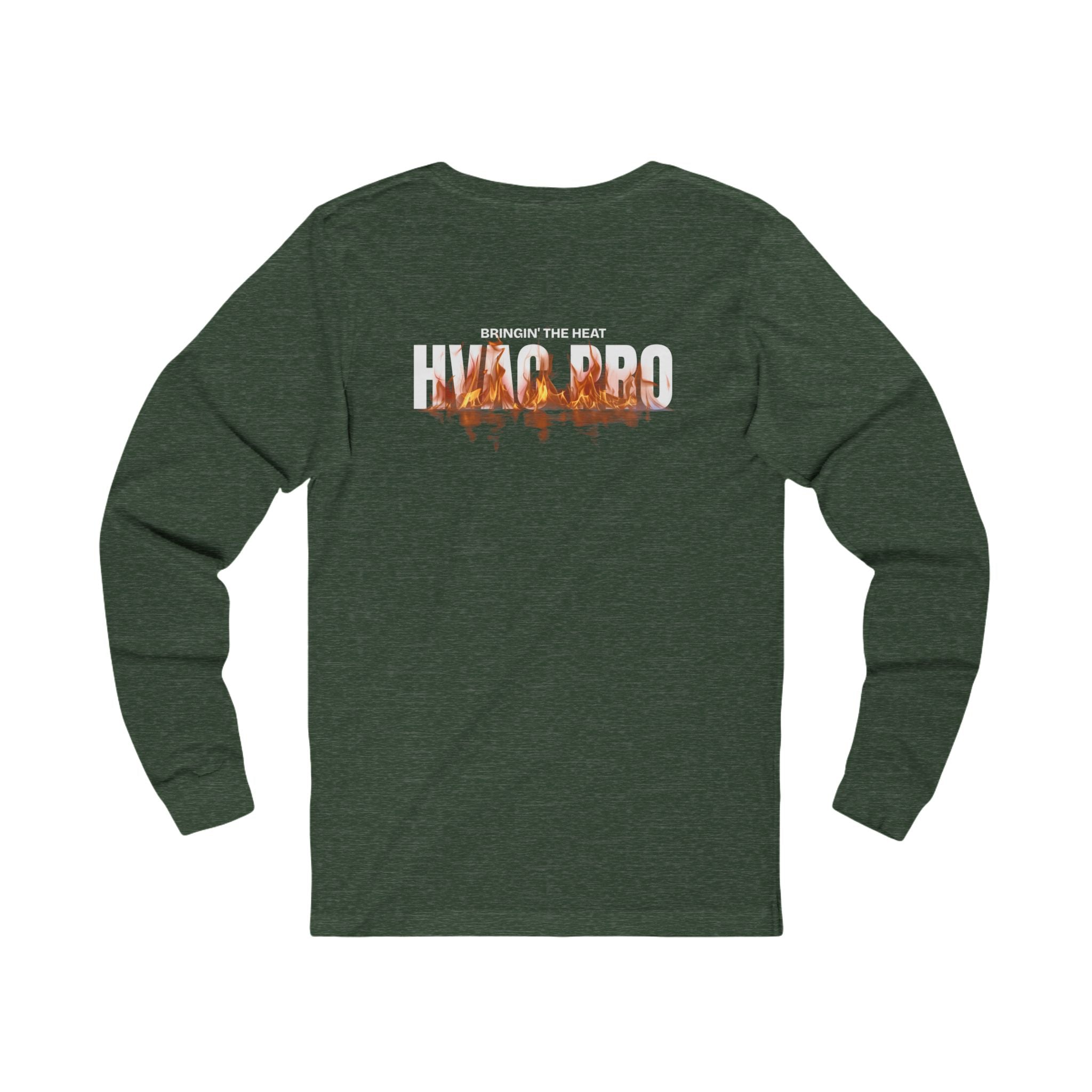 HVAC Pro Flame Long-Sleeve Graphic Tee | Heating Cooling Technician Shirt