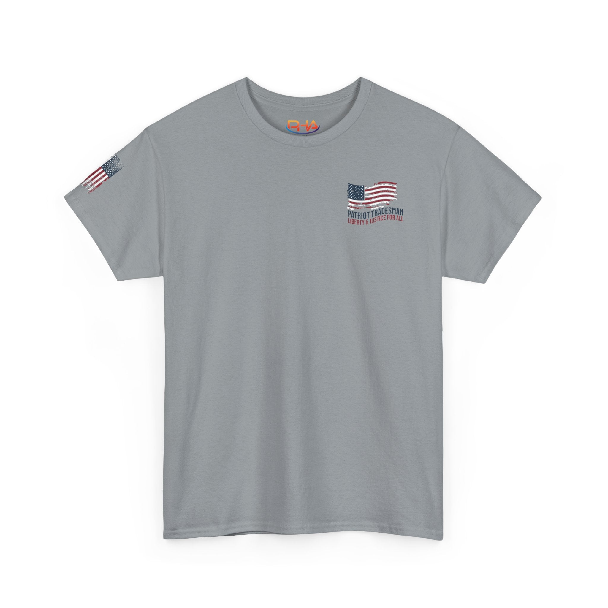Proud & Free Eagle Graphic Tee | American Tradesman USA Flag T-shirt