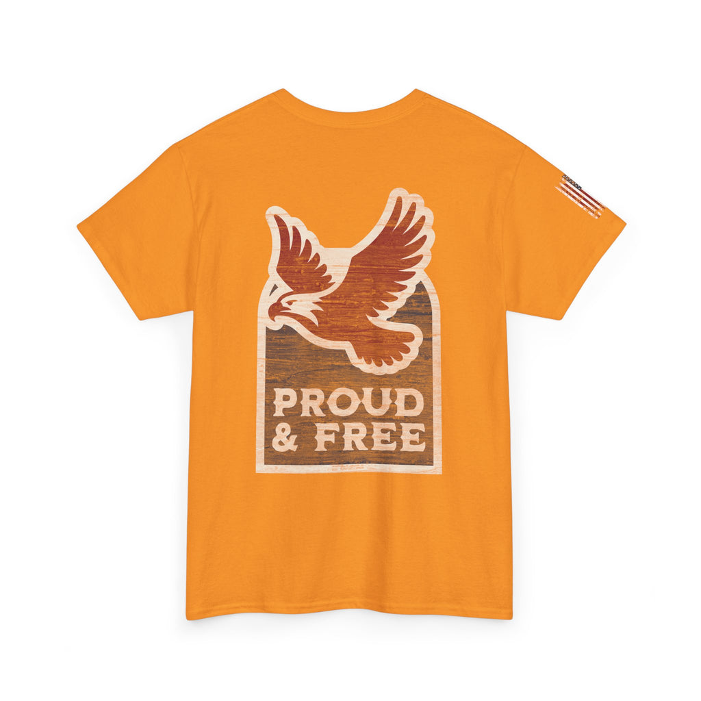 Proud & Free Eagle Graphic Tee | American Tradesman USA Flag T-shirt